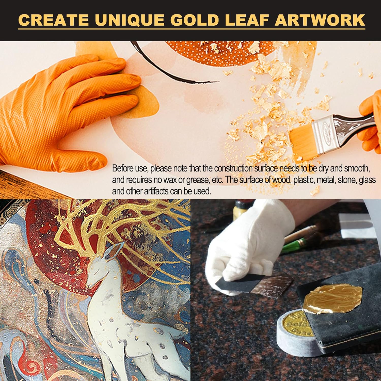 Gold Leaf Gilding Adhesive Set for Arts and Crafts