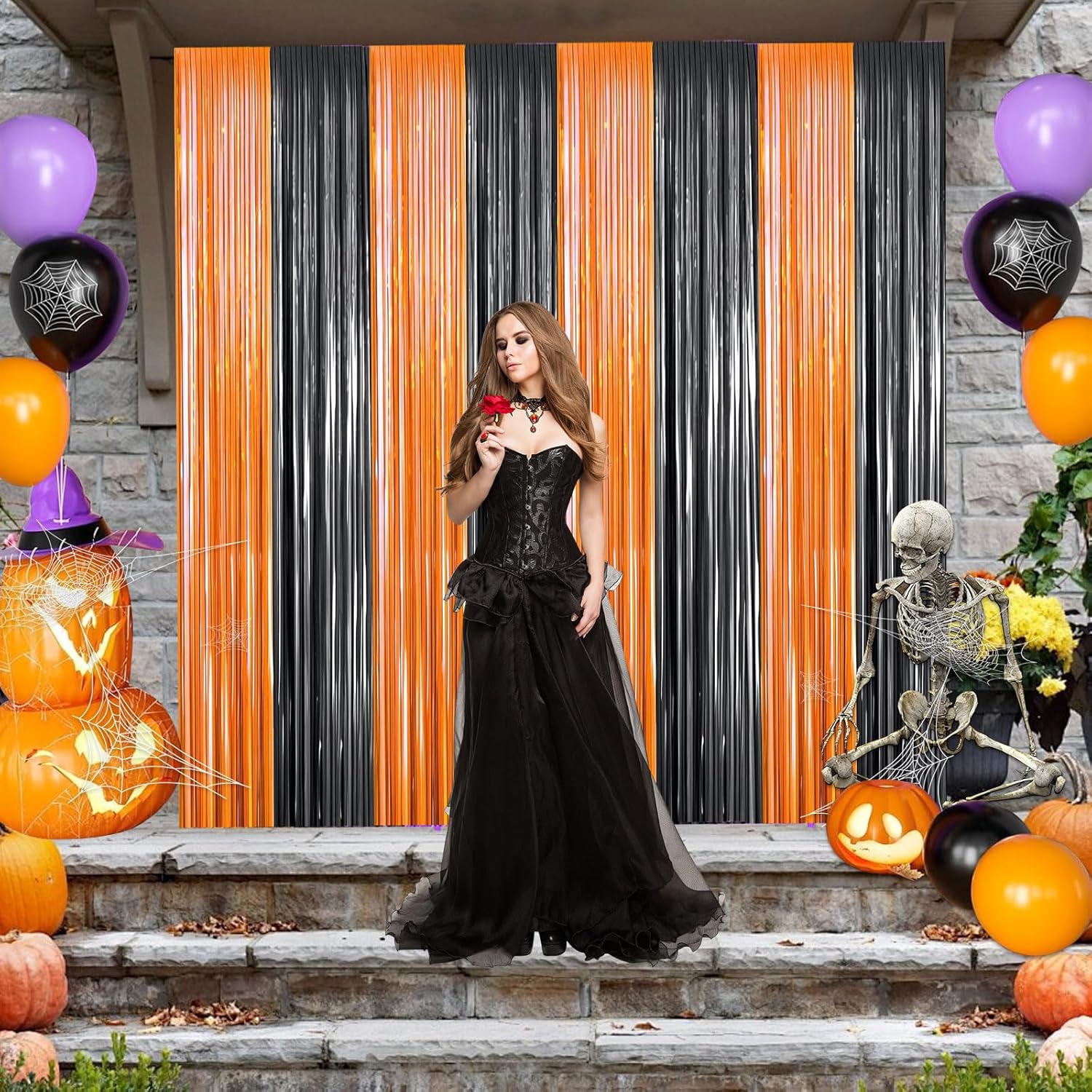 FECEDY 2pcs Metallic Tinsel Curtain for Party Decorations