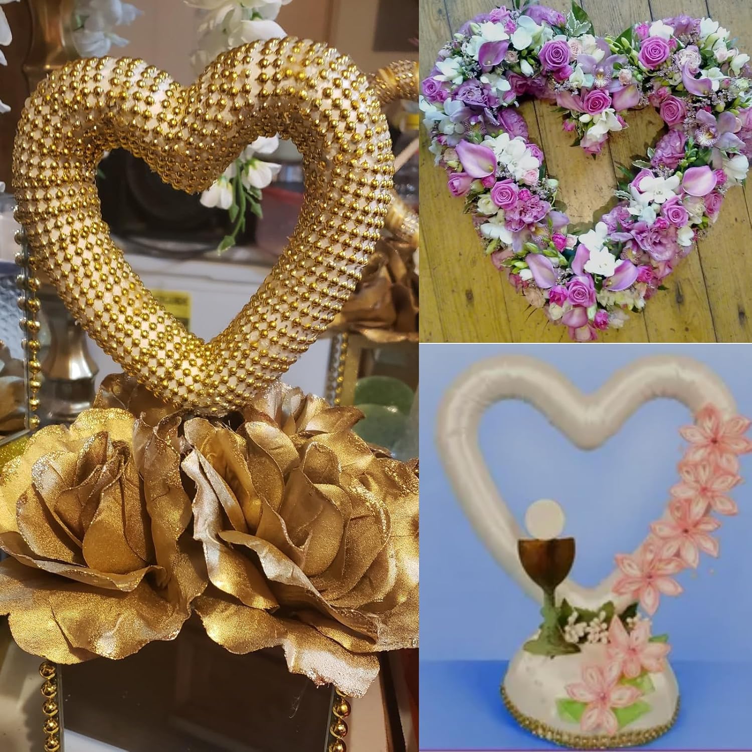 14 Pack 6 Inch Heart Foam Wreath for Crafts