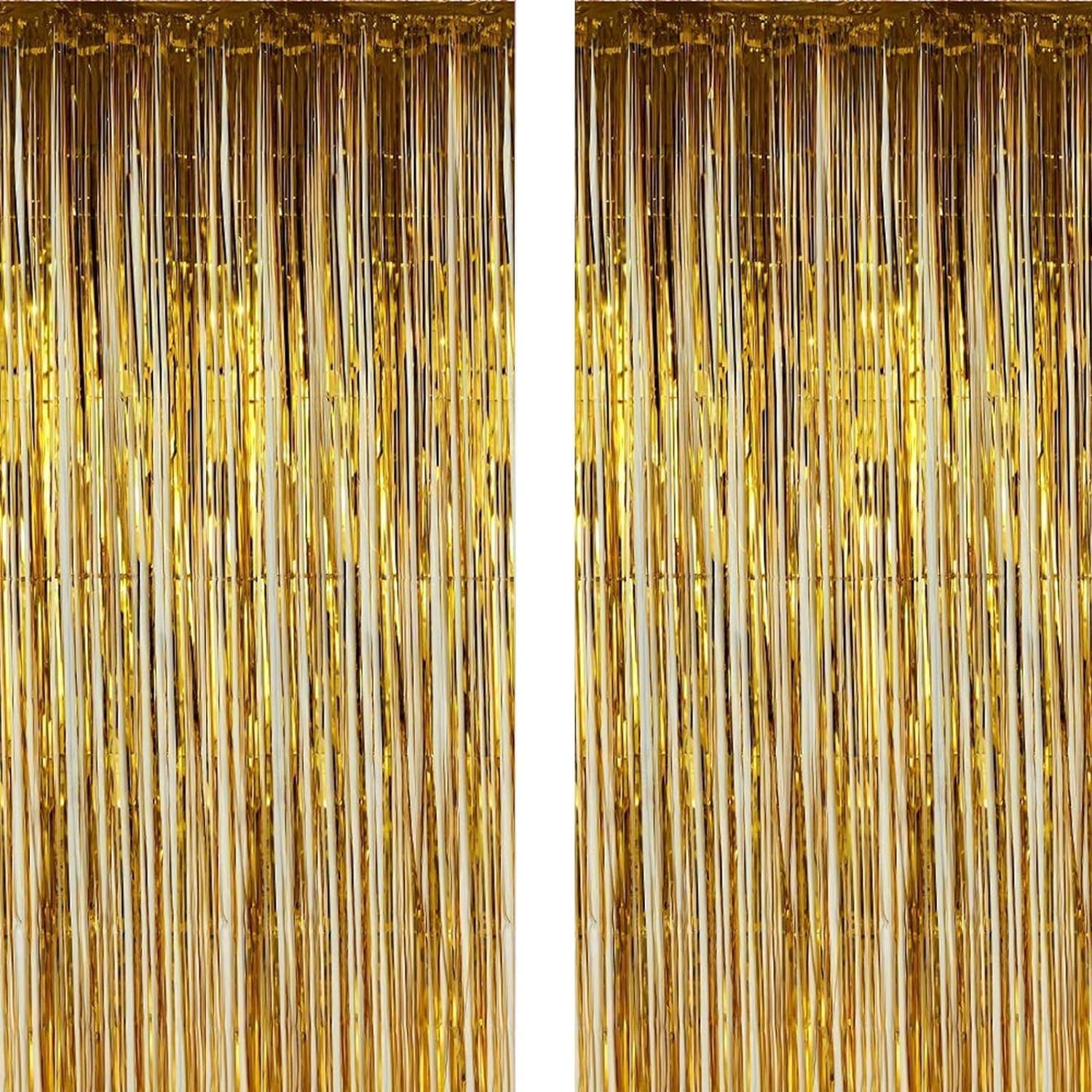 Twinkle Star 2 Pack Gold Photo Booth Backdrop Curtains