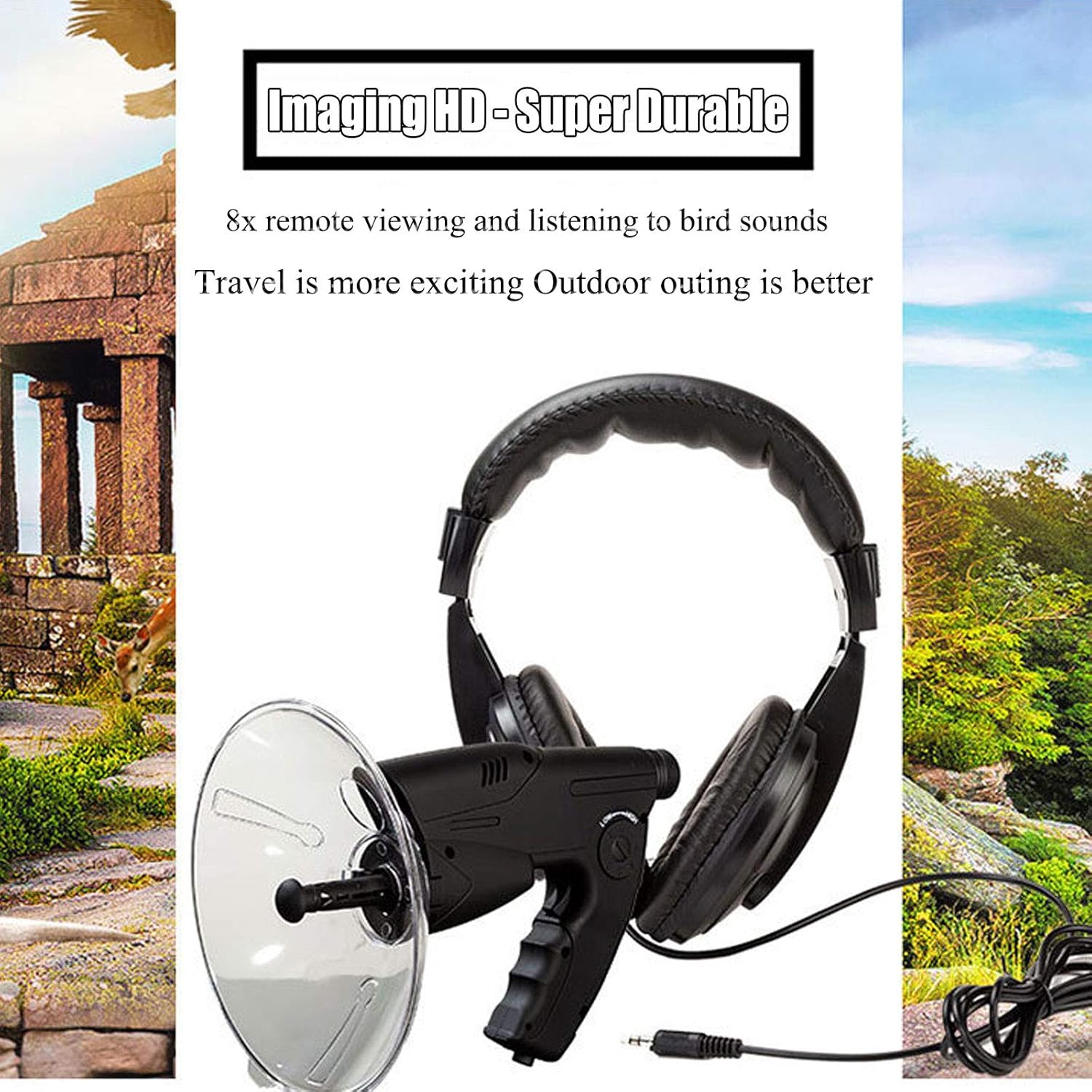 Parabolic Microphone Monocular with Headphones