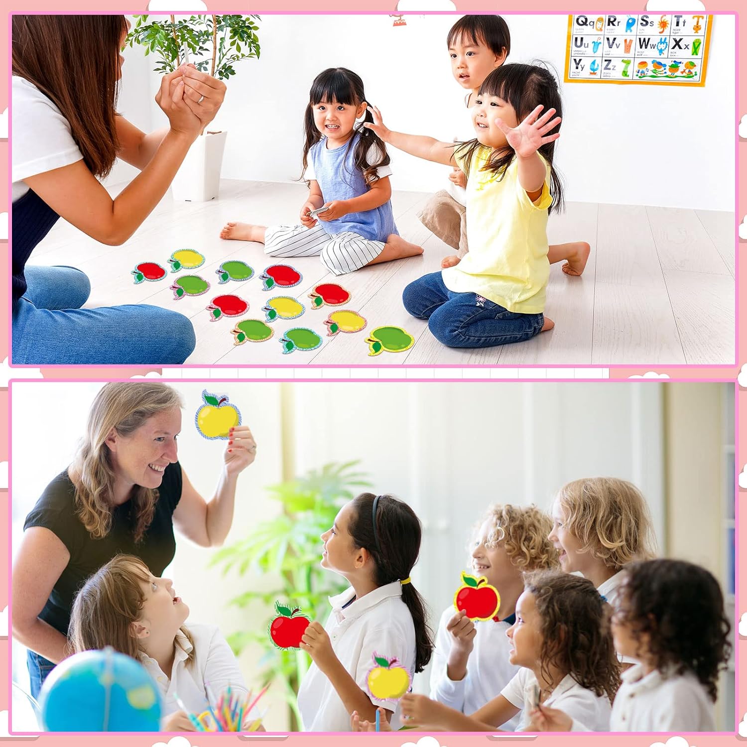 Zonon 90 Pcs Apple Cutouts Classroom Bulletin Board Decorations