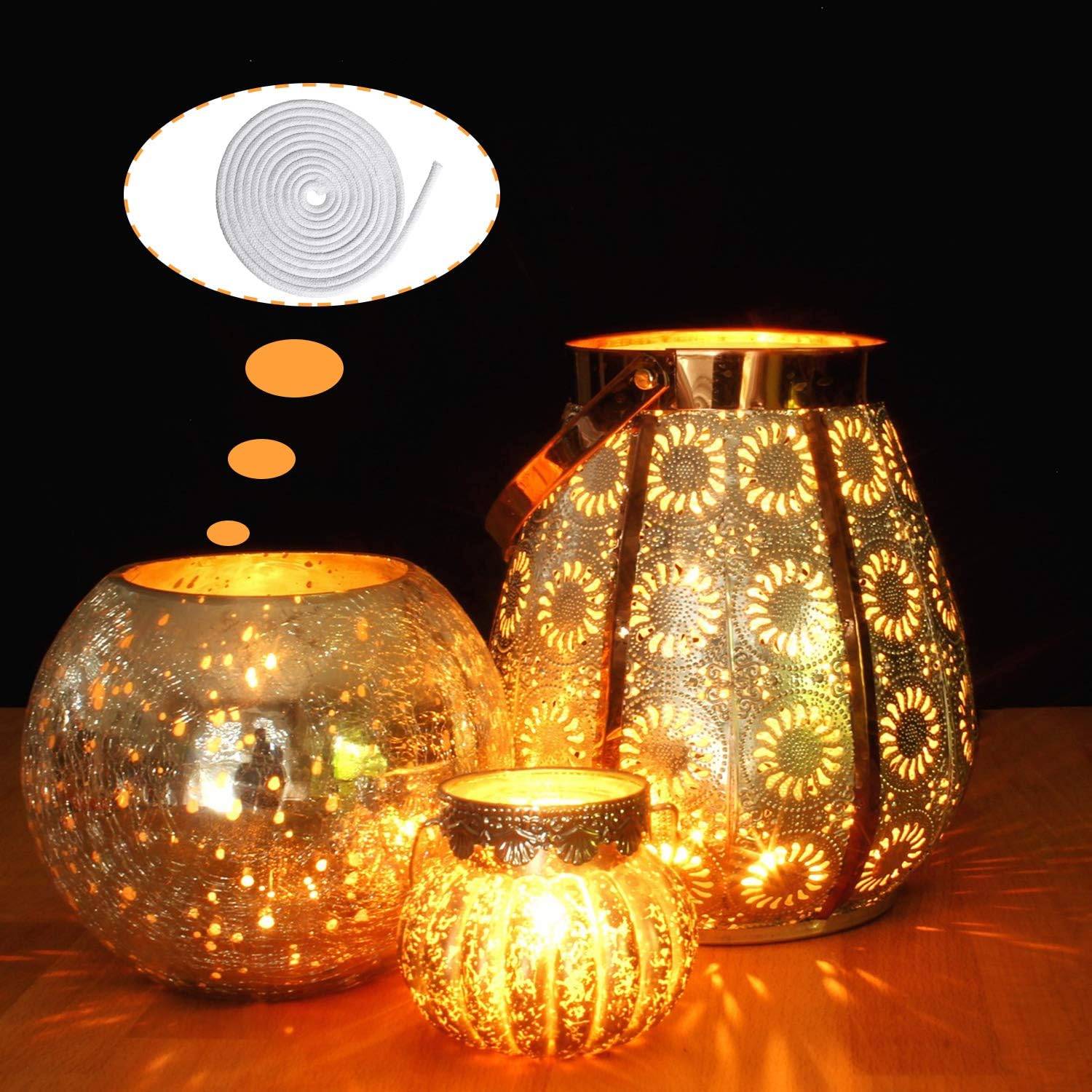 BBTO 656 Feet Braided Candle Oil Lamp Wick Replacement