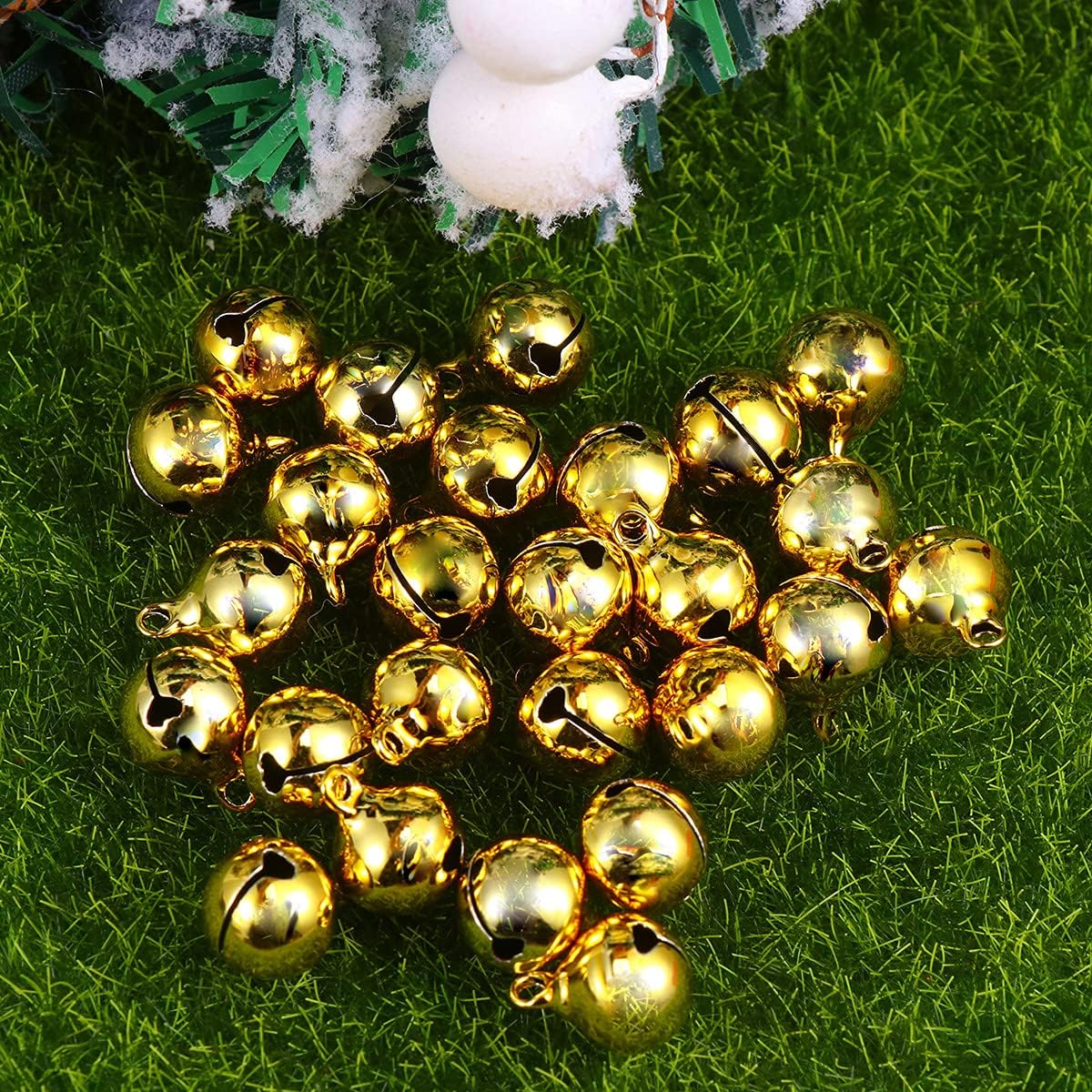 ABOOFAN 100pcs Mini Metal Jingle Bells Christmas Decoration