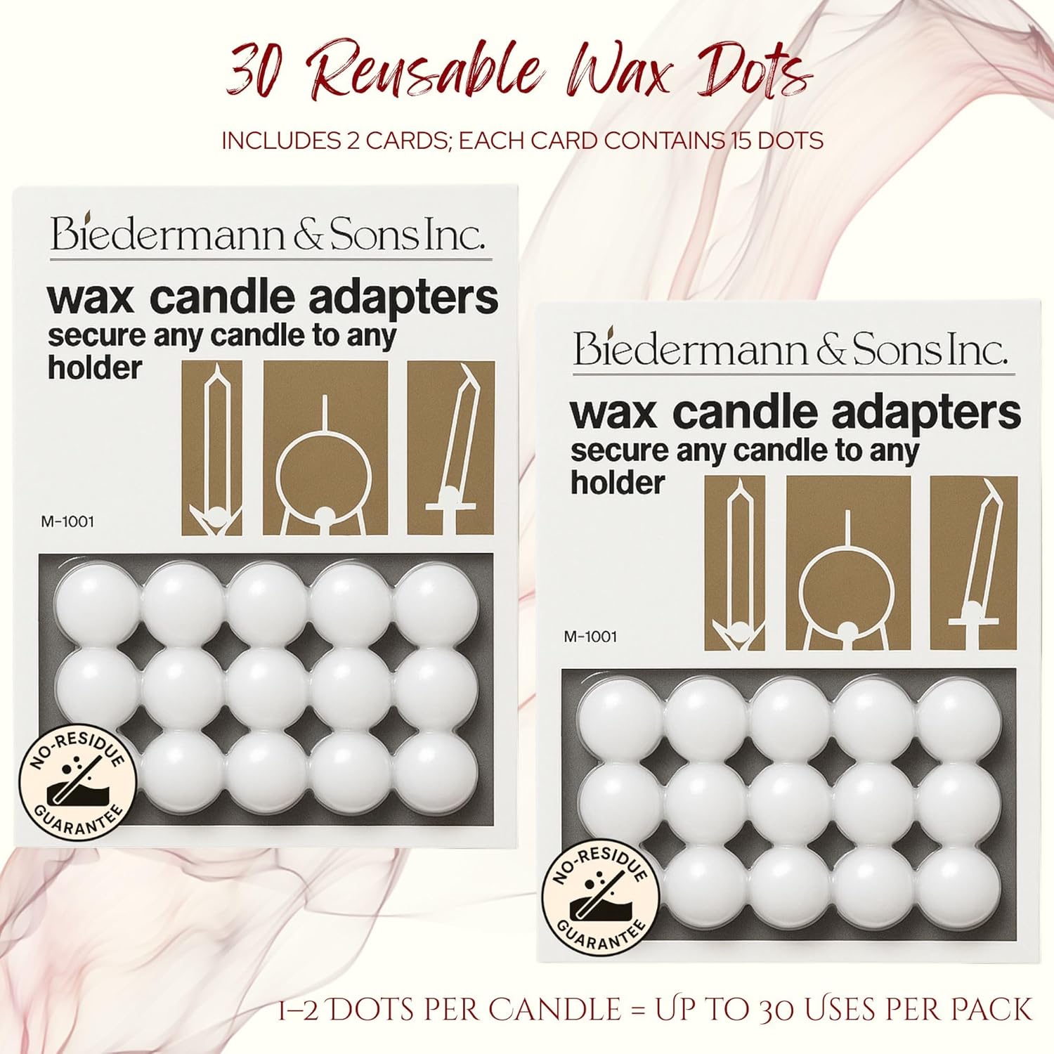 Biedermann Sons Reusable Secure-Hold Wax Dots Set of 30