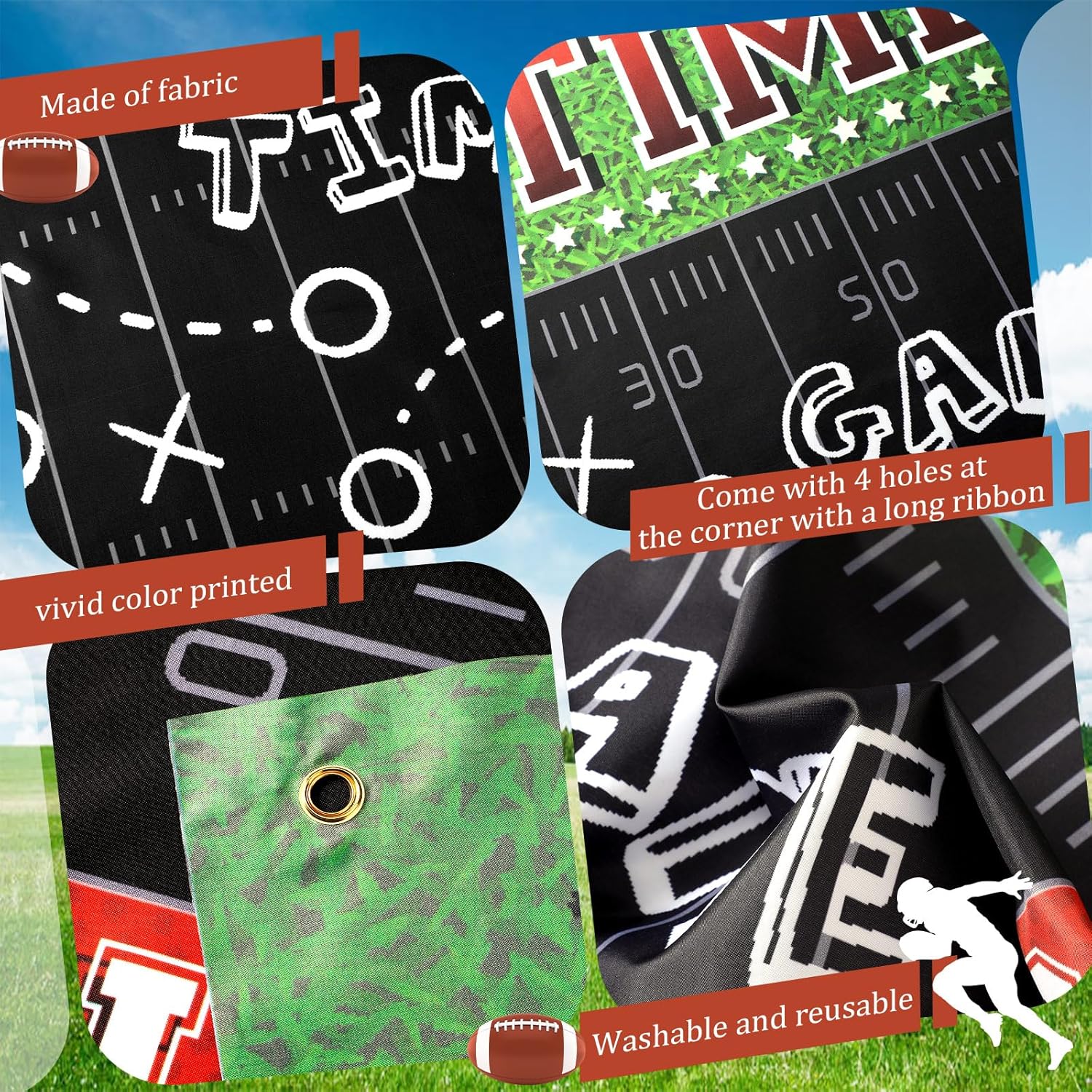 Windkream Football Field Backdrop for Photo and Party Decor