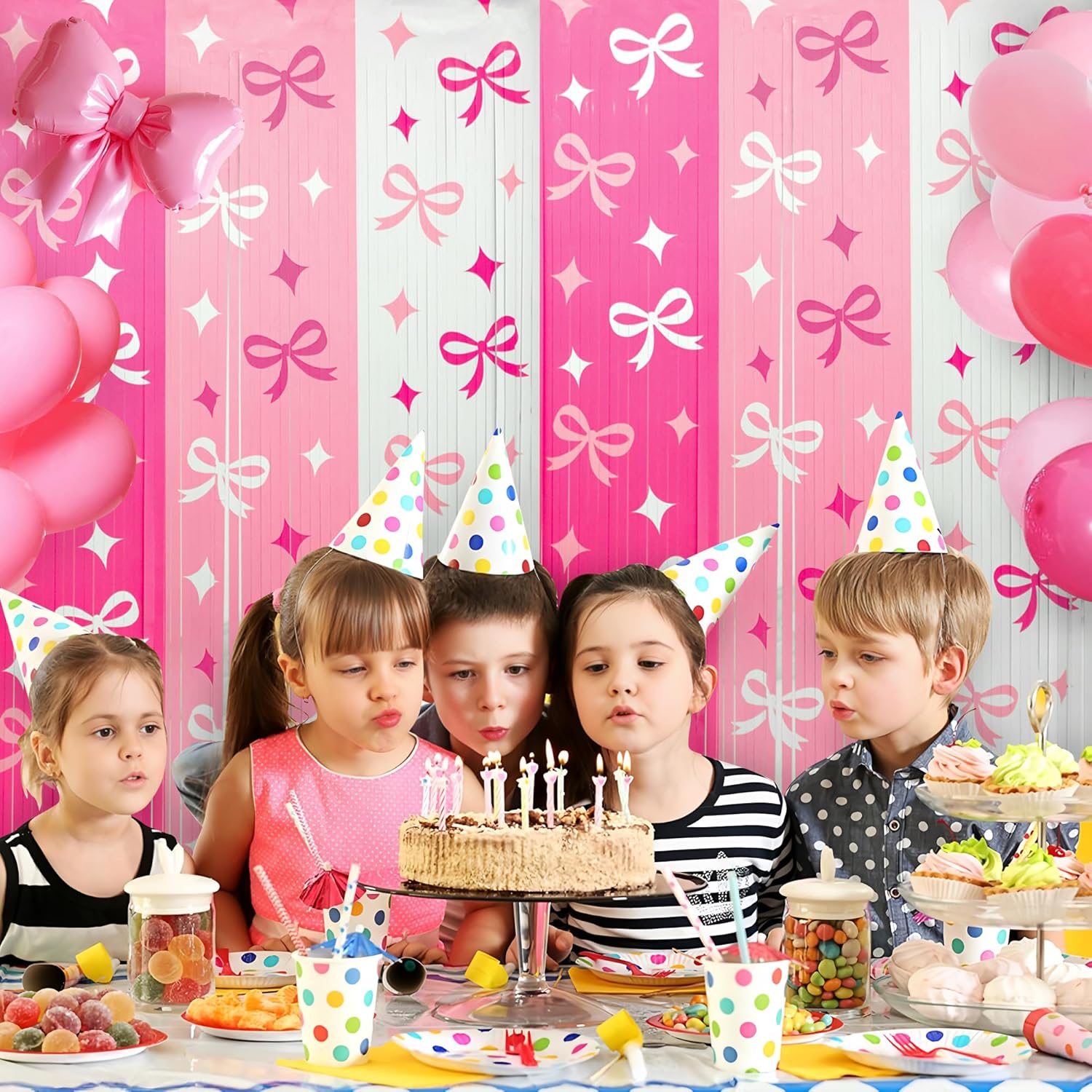 2 Pack Pink Bow Foil Streamer Party Decor