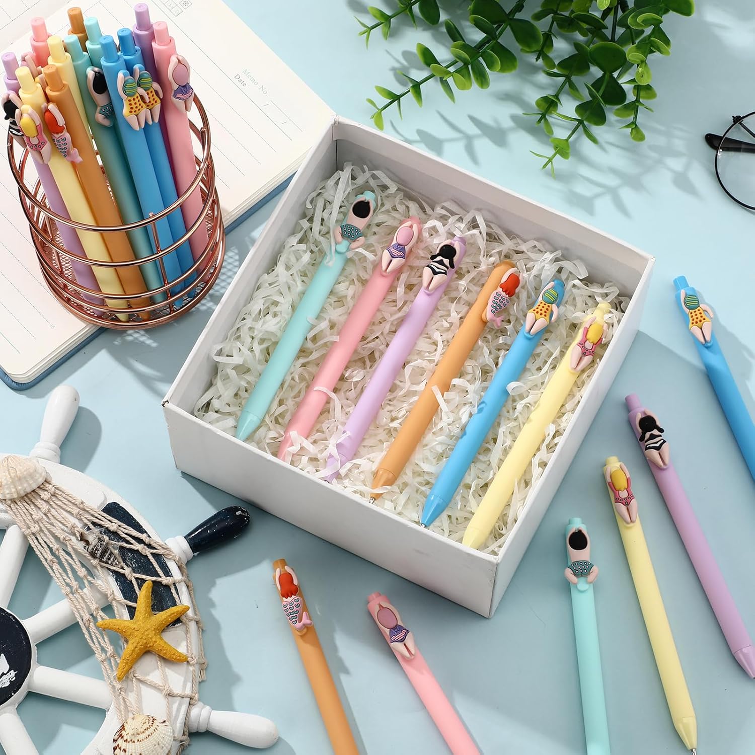 24 Pcs Pool Themed Ballpoint Pens for Summer Party and School Use