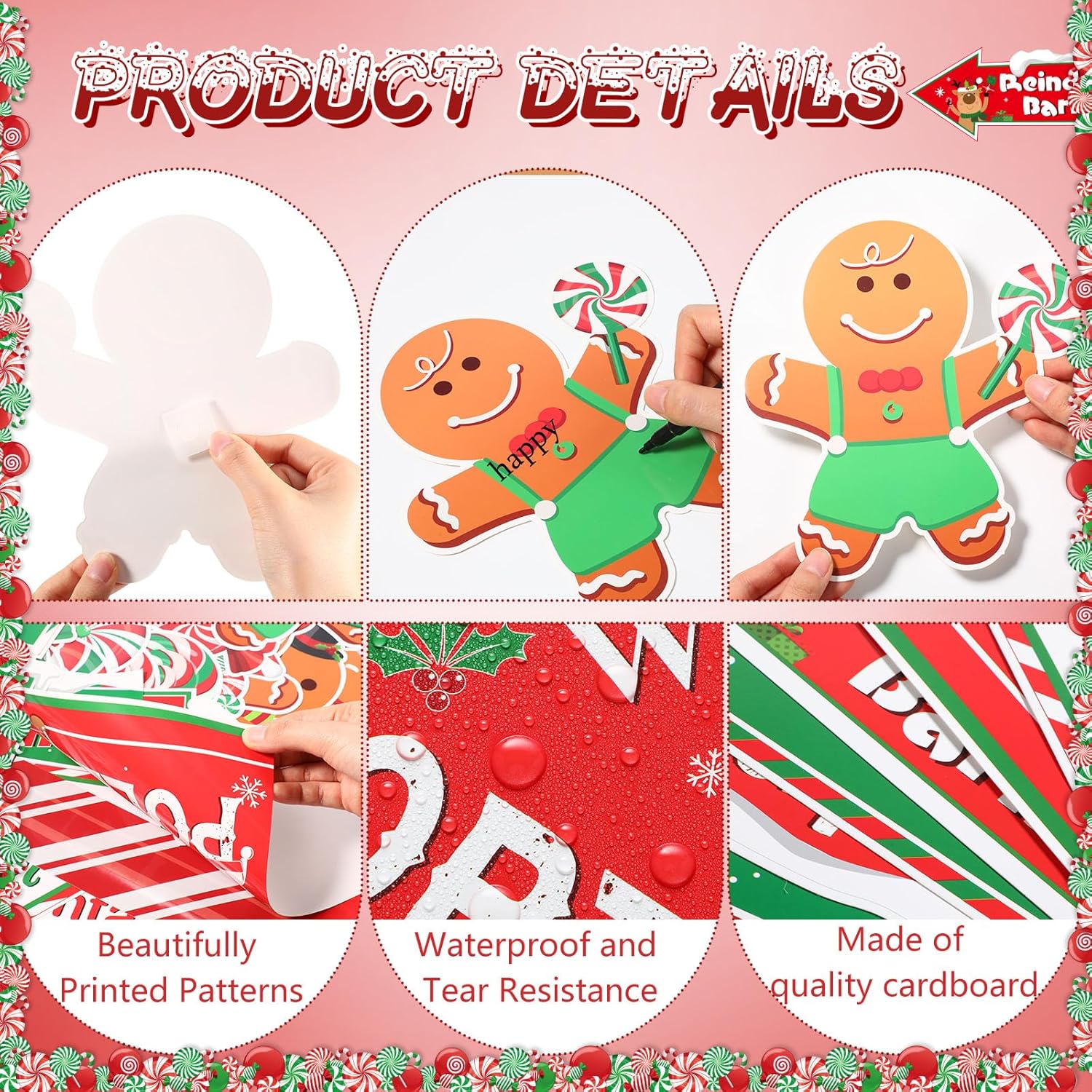 53 Pcs Christmas Bulletin Board Set with North Pole Sign