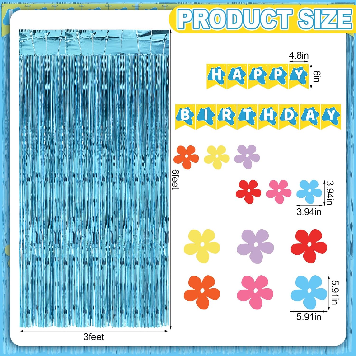 Epakh 39 Pcs Cartoon Sponge Birthday Decor Set