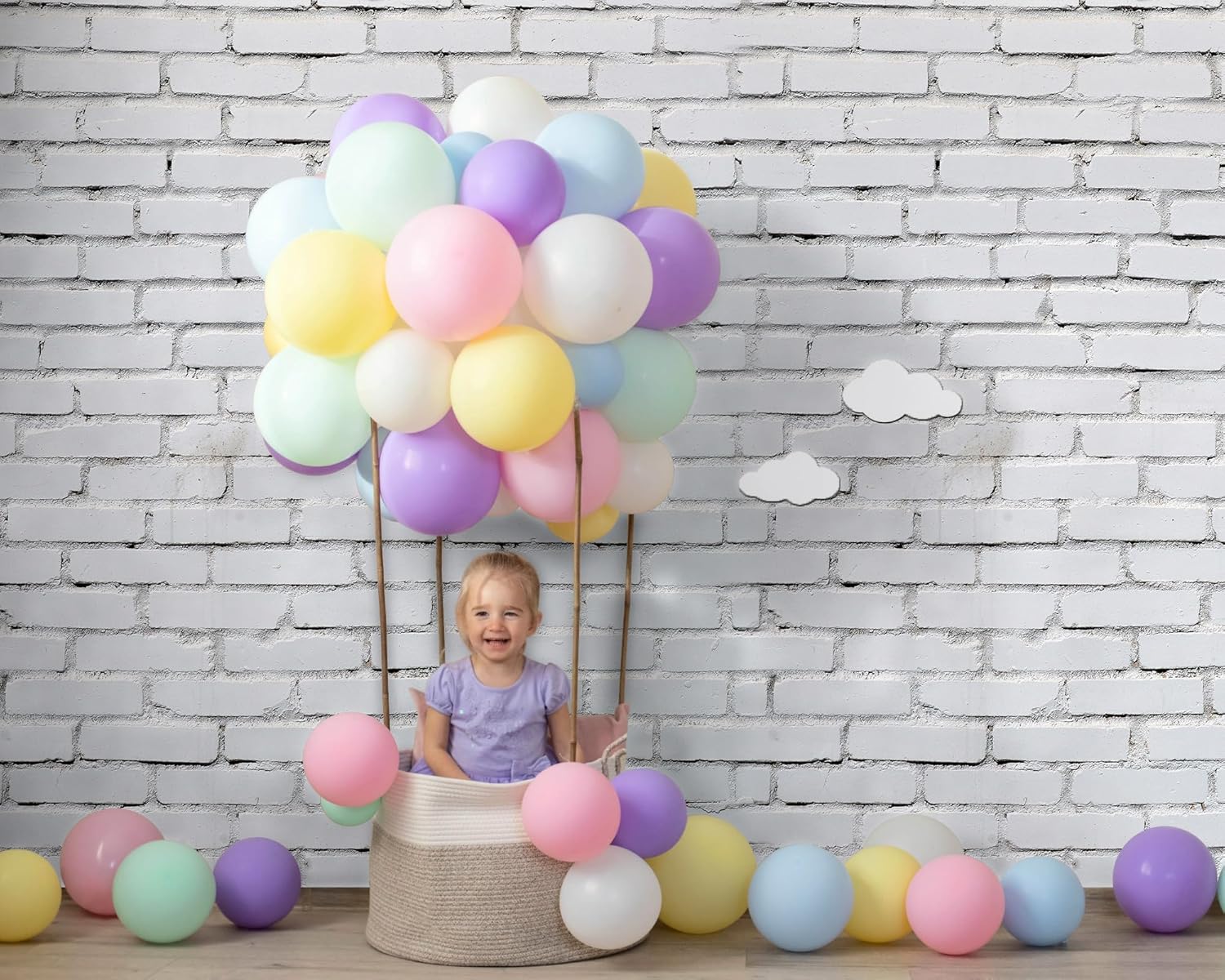 10x8 ft White Brick Wall Photo Backdrop