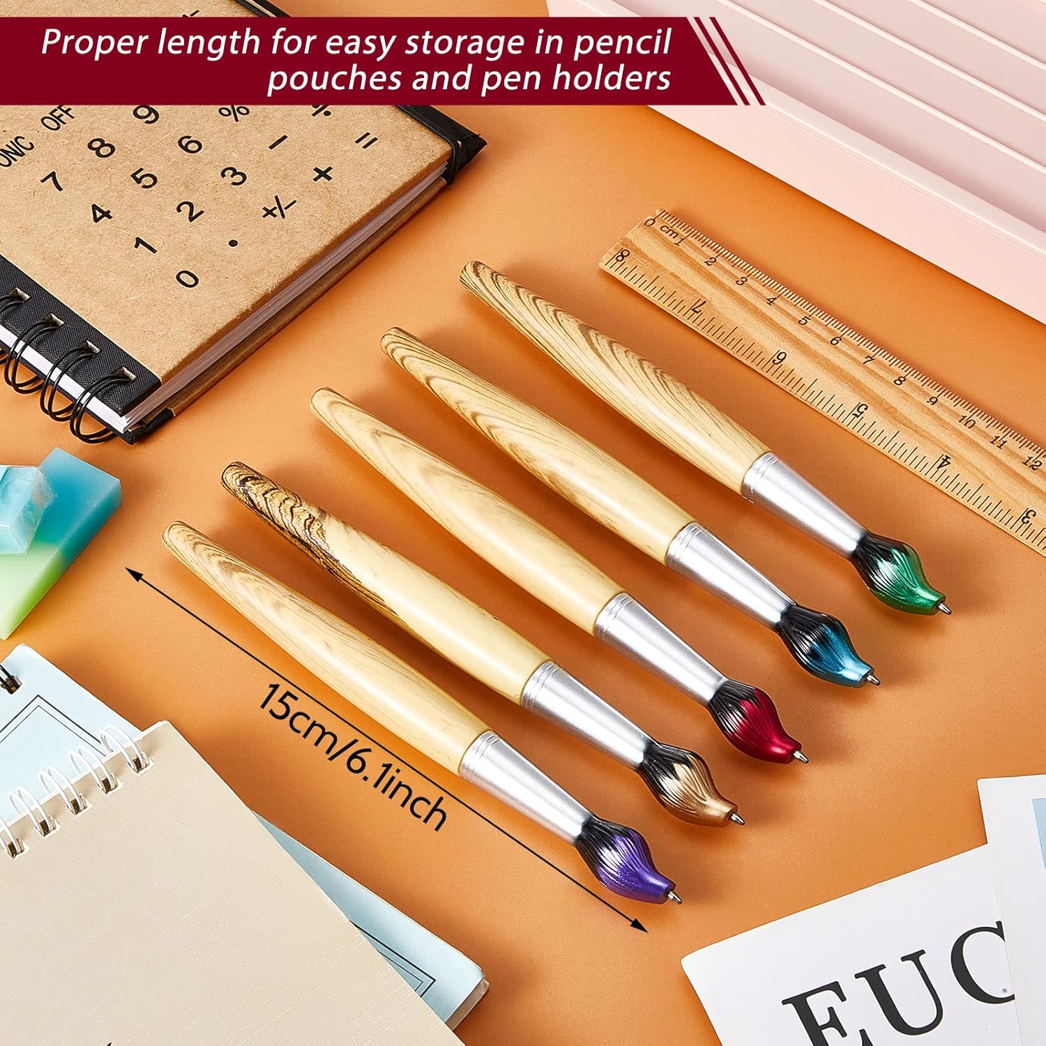 Outus 30 pcs Bamboo Brush Shape Ballpoint Pens