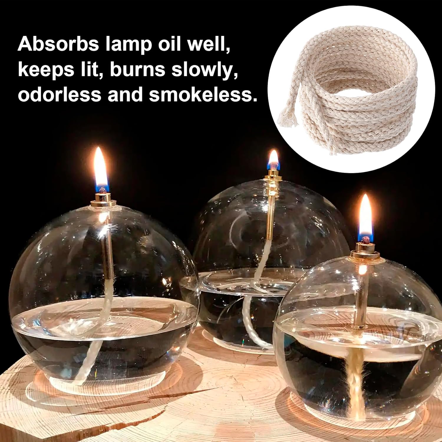 OIIKI 656 Ft Cotton Lamp Wicks for Candles and Lamps