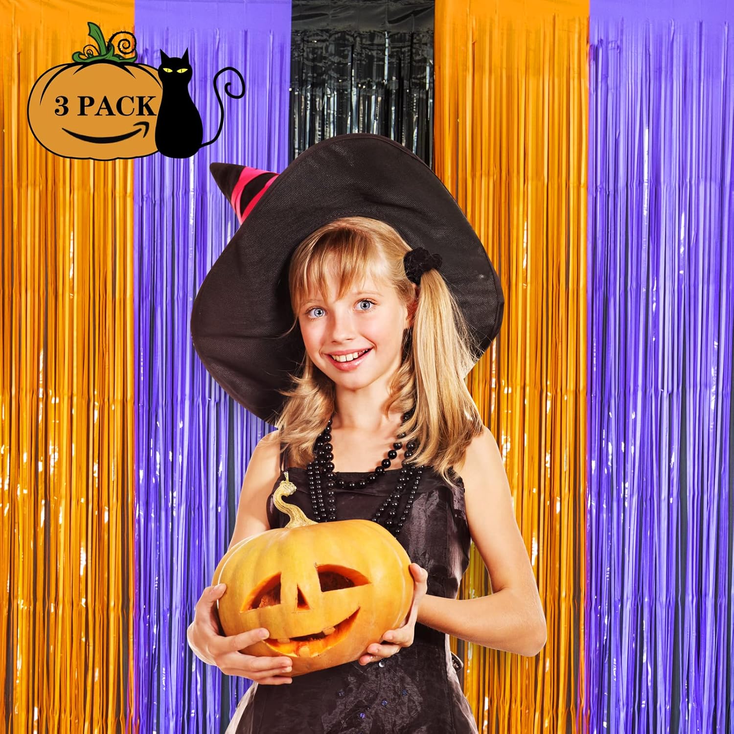 LOLStar 3 Pack Photo Booth Props Halloween Backdrop Curtains