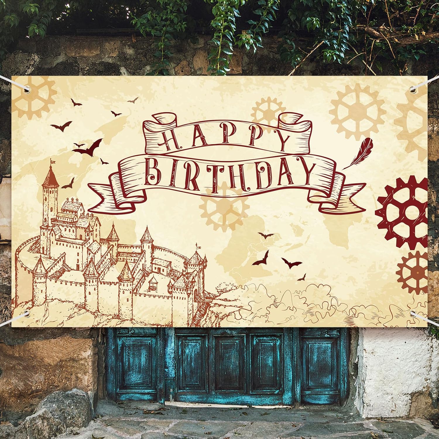 Wizard Party Backdrop Banner Magic School Castle Happy Birthday Decoration