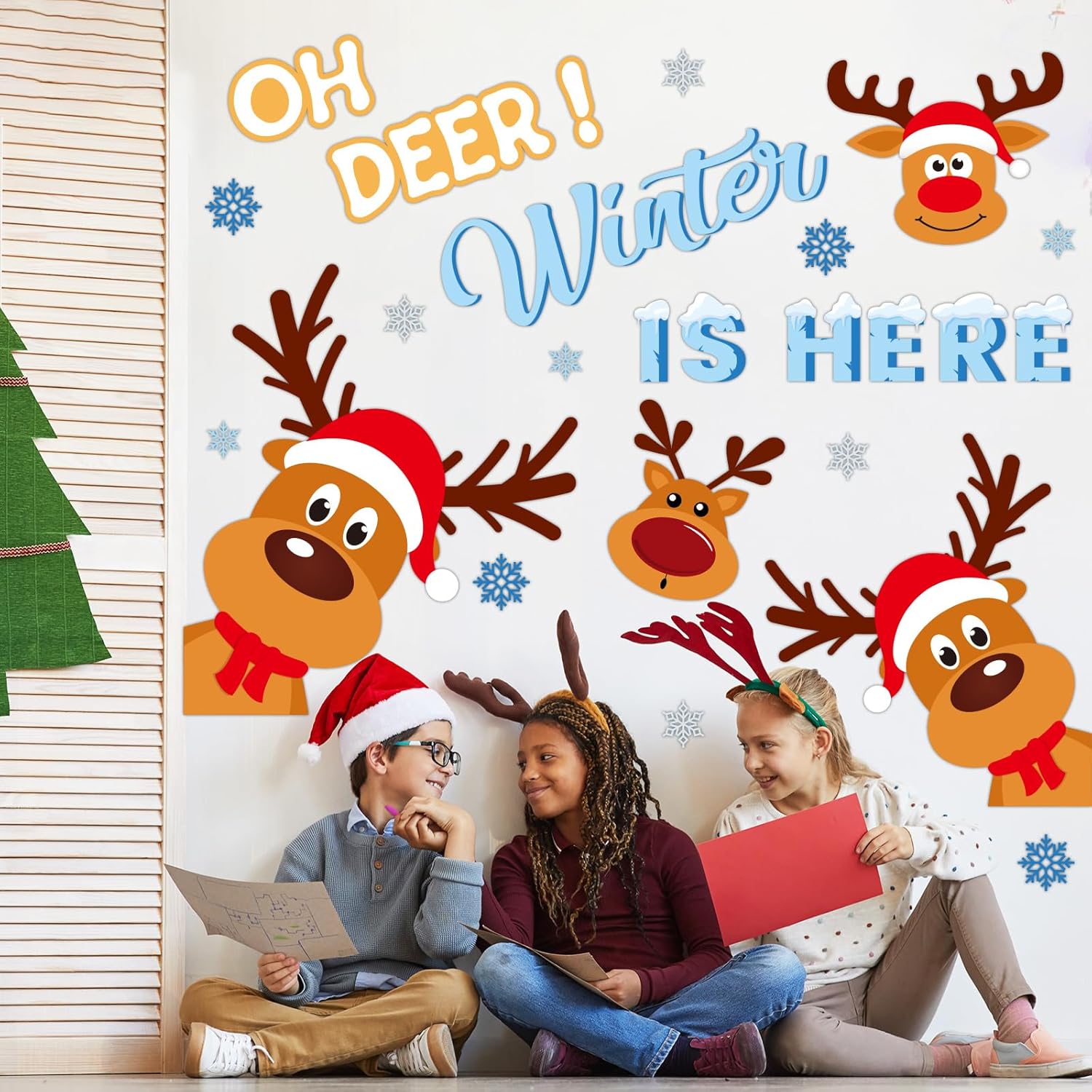 ZOIIWA Large Christmas Bulletin Board Classroom Decoration