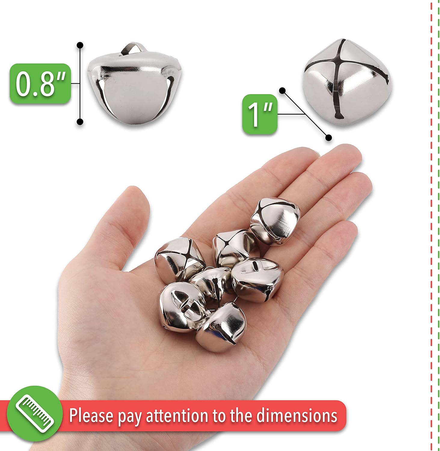 Mr Pen Jingle Bells 1 Inch Silver 50 Pack