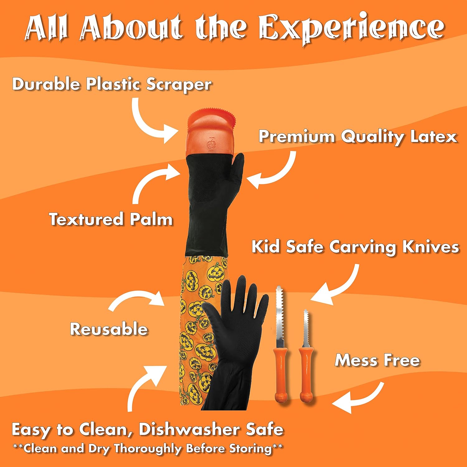 Pumpkin Scraper Glove Mess Free Carving Kit for Adults