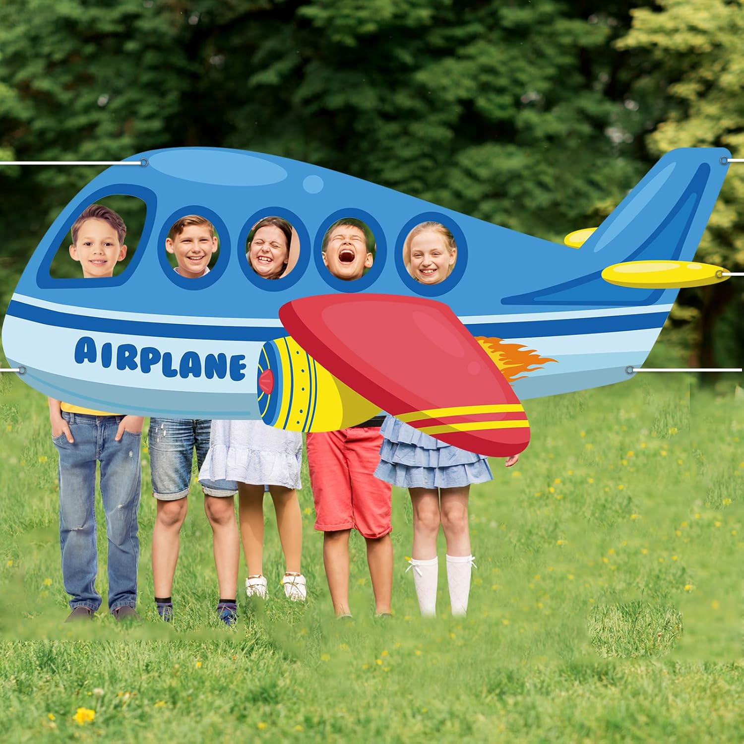 Airplane Photo Prop Selfie Frame Birthday Party Decor 74x30in