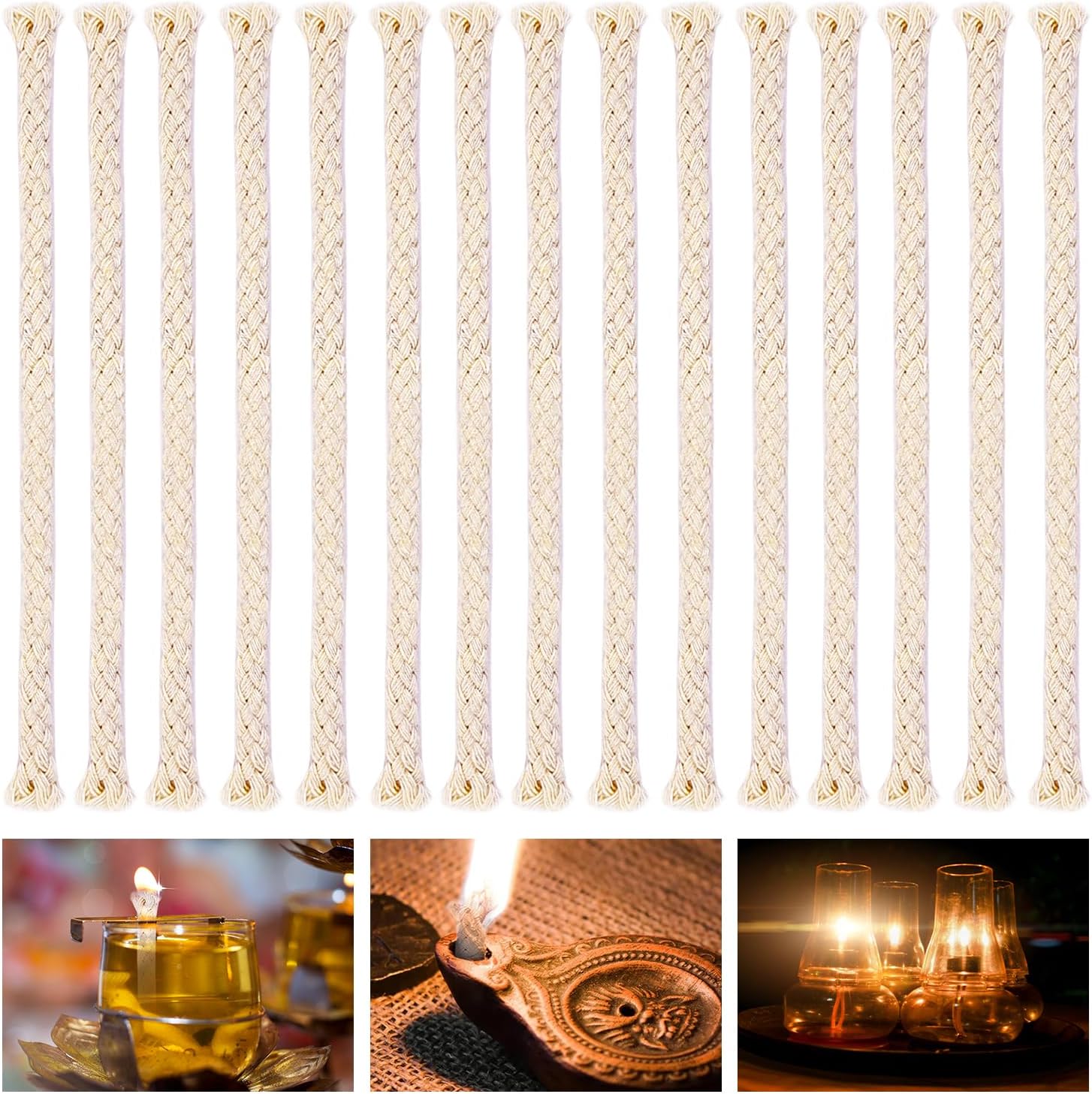 100PCS Round Cotton Oil Lamp Wicks 14 Inch