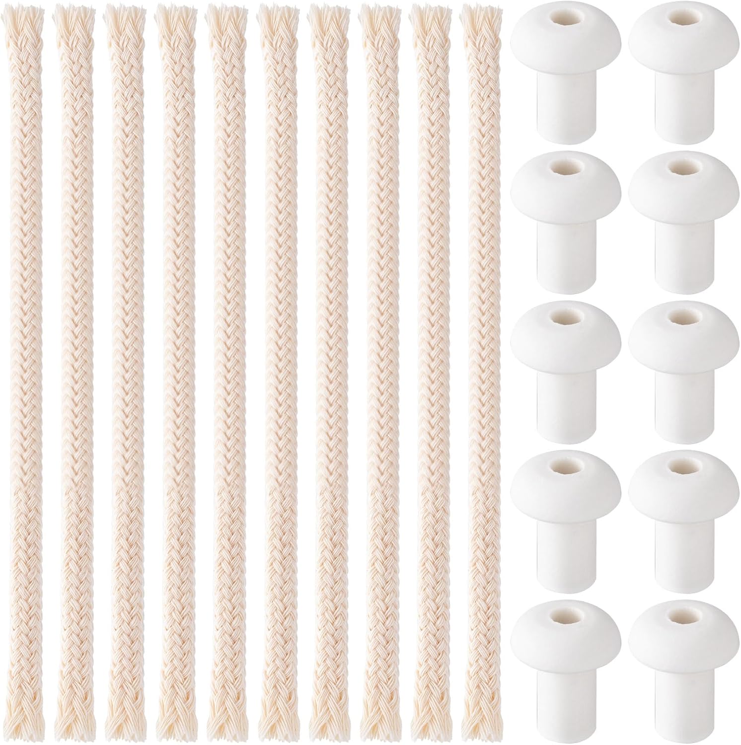 10 PCS 14 Round Oil Lamp Wicks with Holders