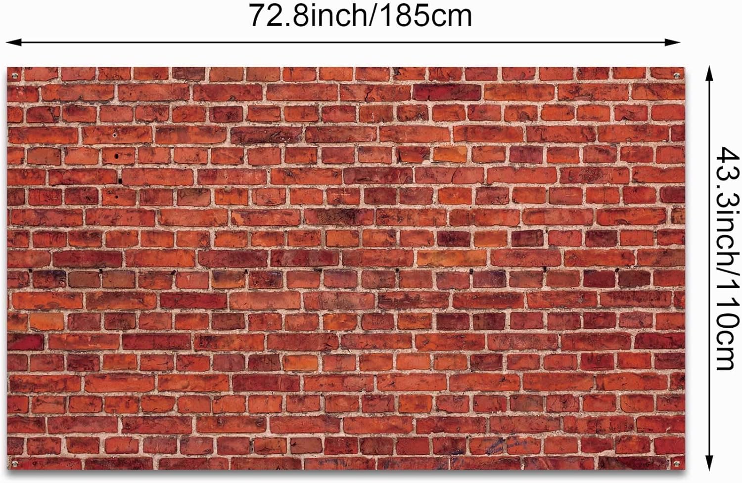 Red Brick Wall Party Backdrop Banner 728 x 433 Inch