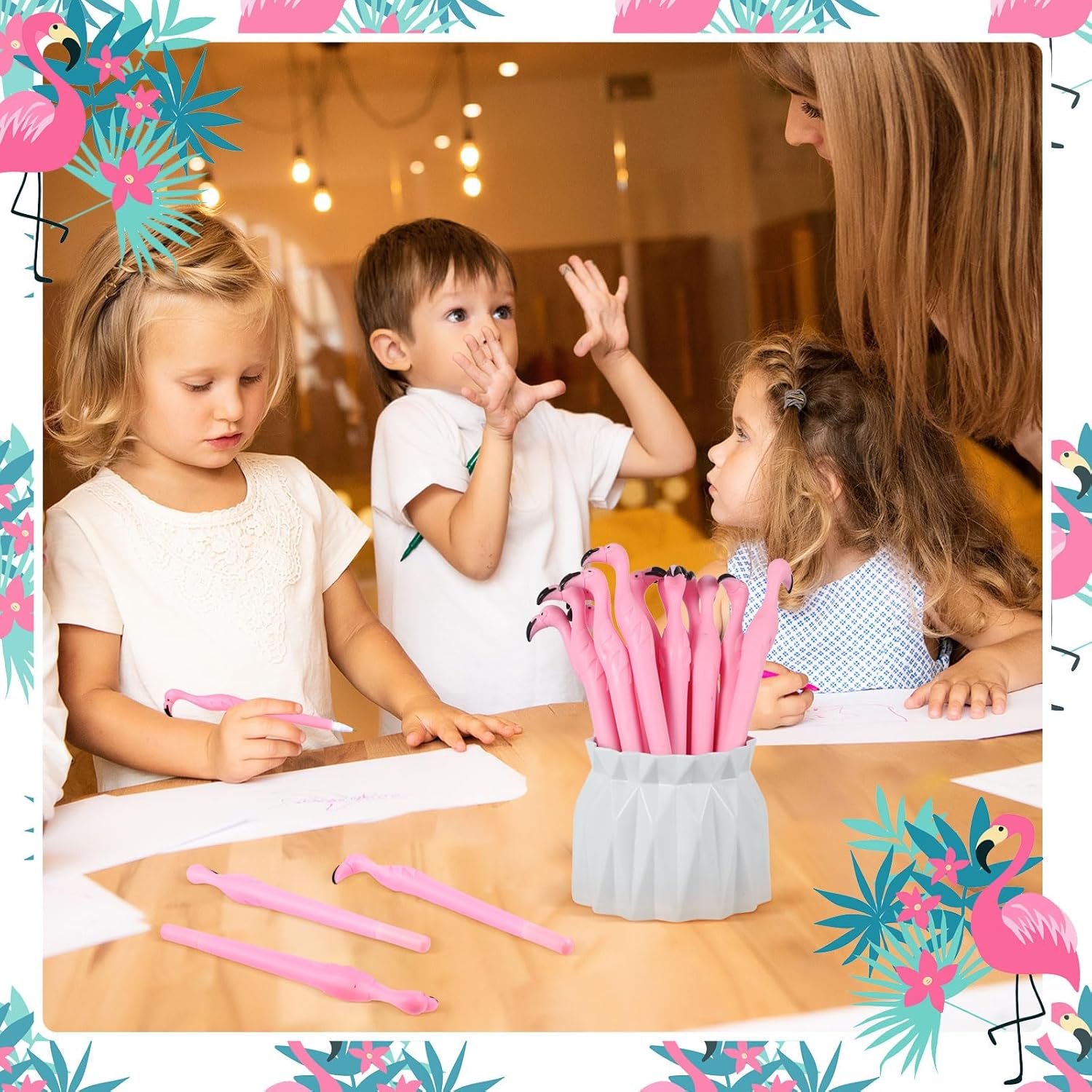 Fulmoon 40 Pcs Cute Pink Flamingo Gel Pens