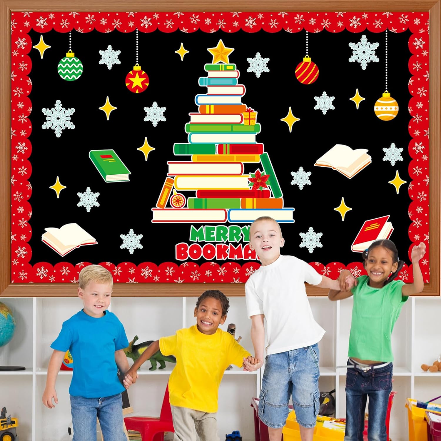 Christmas Bulletin Board Decoration Set with 74pcs Decorations