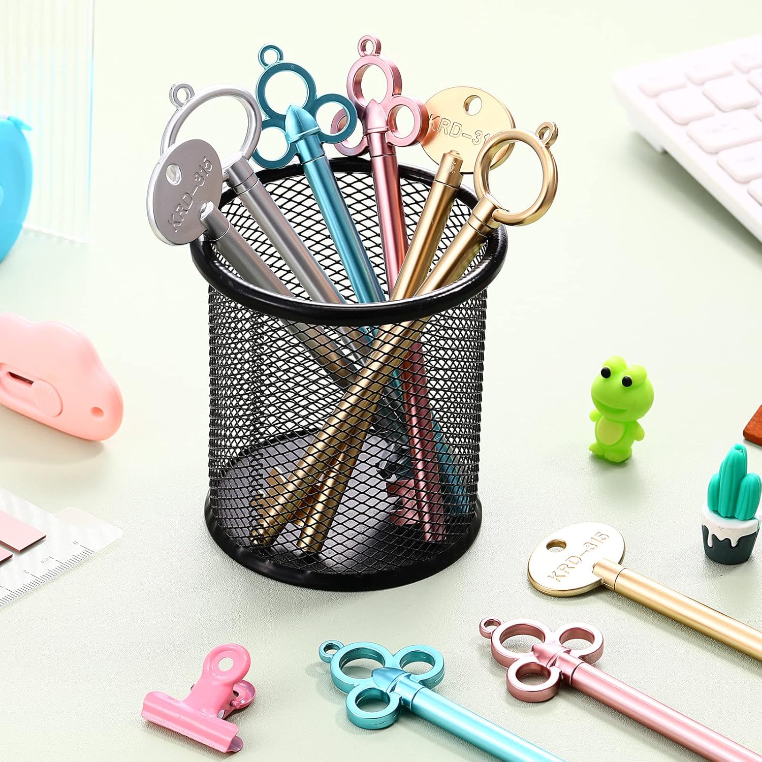 Thenshop 96 Pcs Retro Key Shape Gel Pens