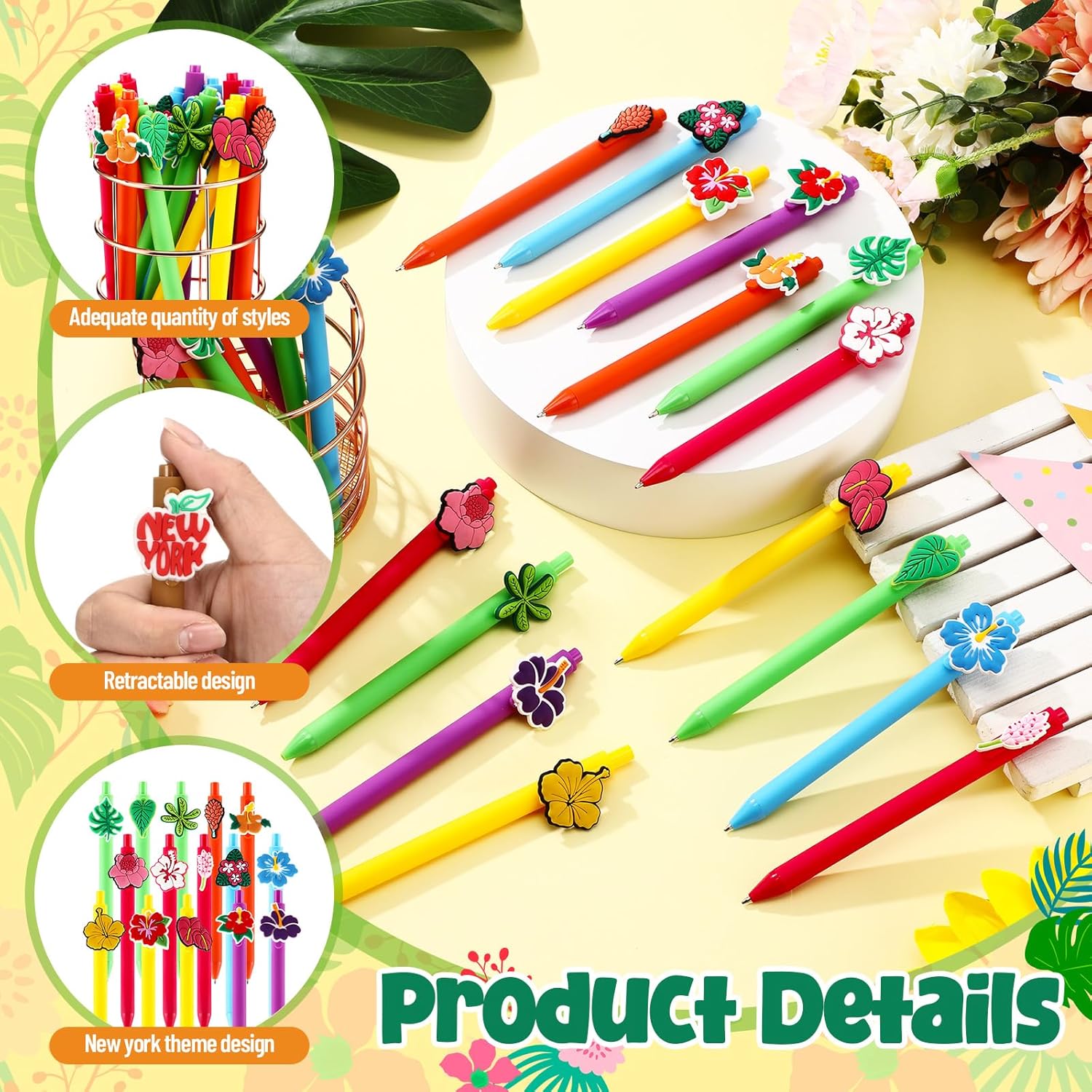 30 Hawaiian Luau Ballpoint Pens Summer Party Favors Gift Set