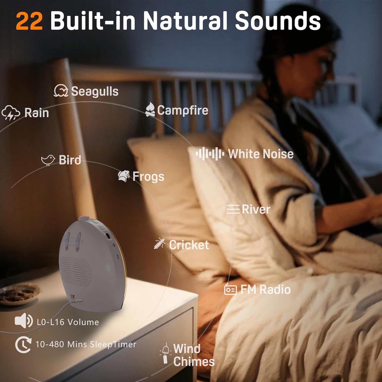 JALL Sunrise Alarm Clock with 25 Sounds and 17 Night Lights