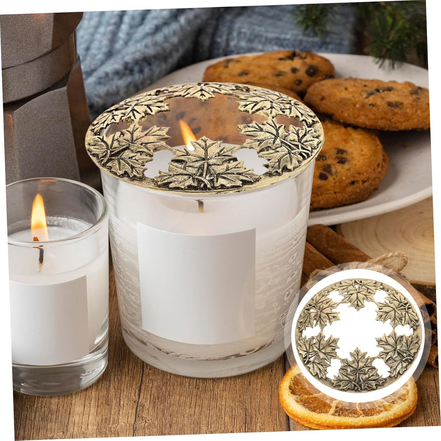 Maple Leaf Candle Topper with Extinguishing Cap