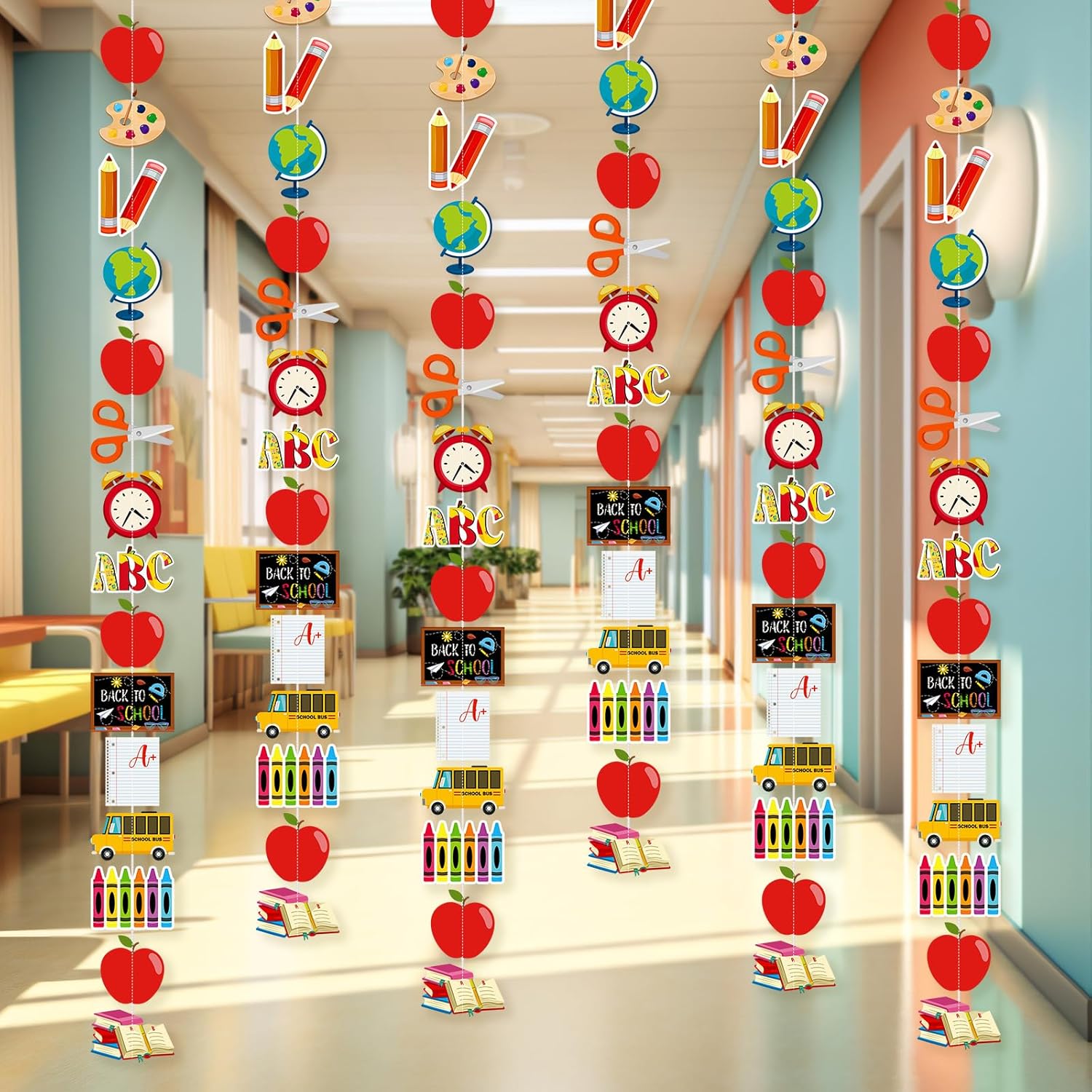 6 Pcs Back to School Garland Decorations