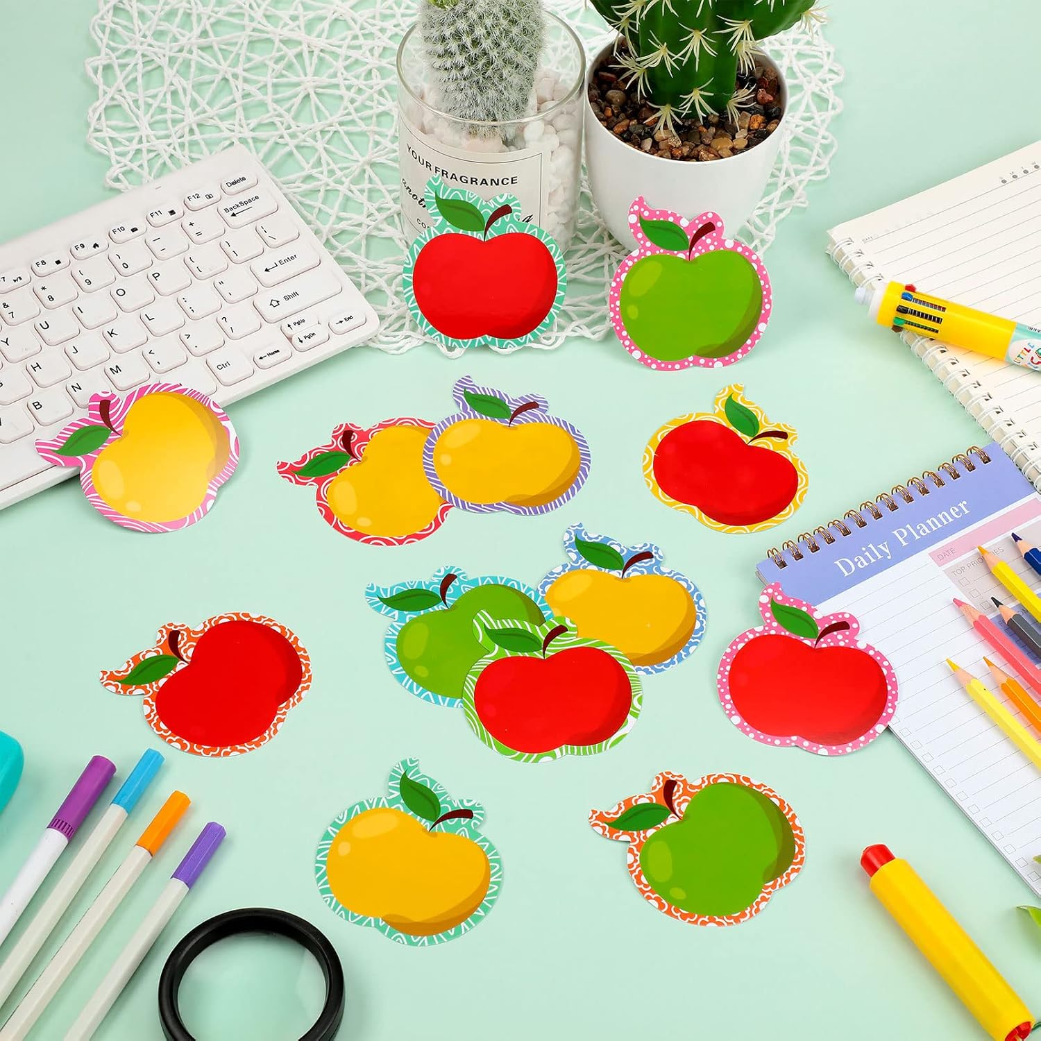 Zonon 90 Pcs Apple Cutouts Classroom Bulletin Board Decorations