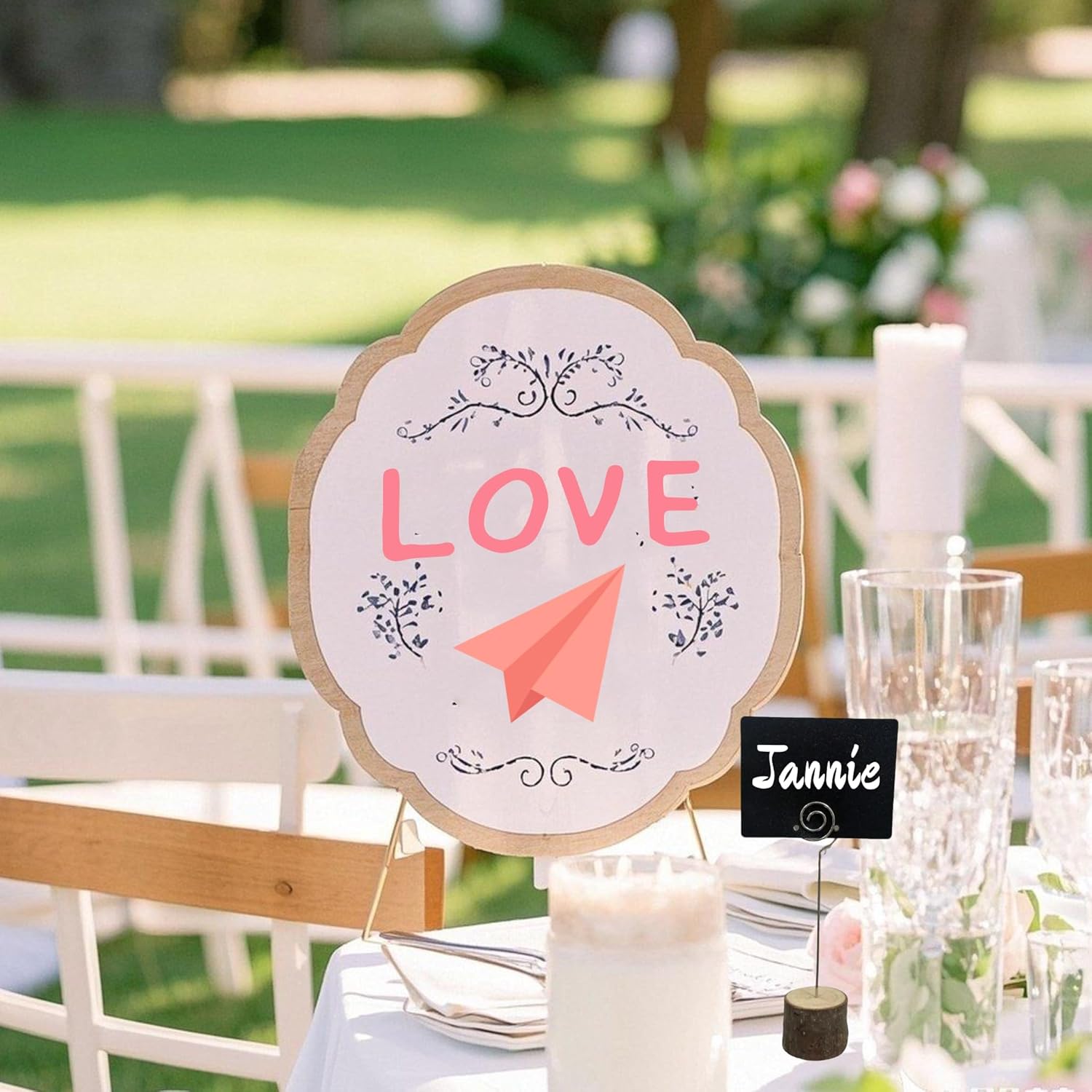 20 Pack Mini Chalkboard Signs with 10 Wooden Stands