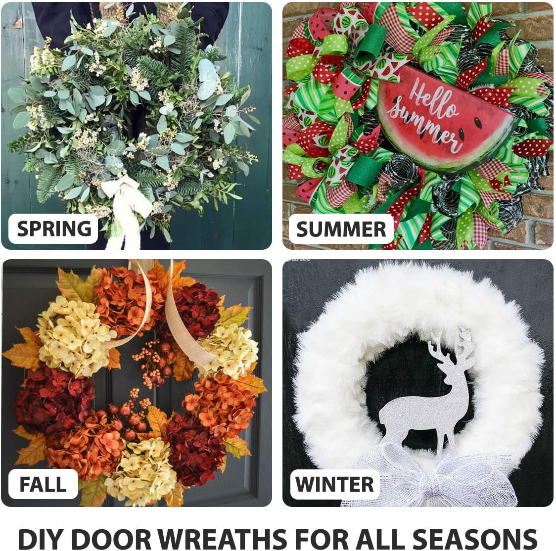 6 Pack 14 Inch Metal Wreath Frame with Hooks and Burlap