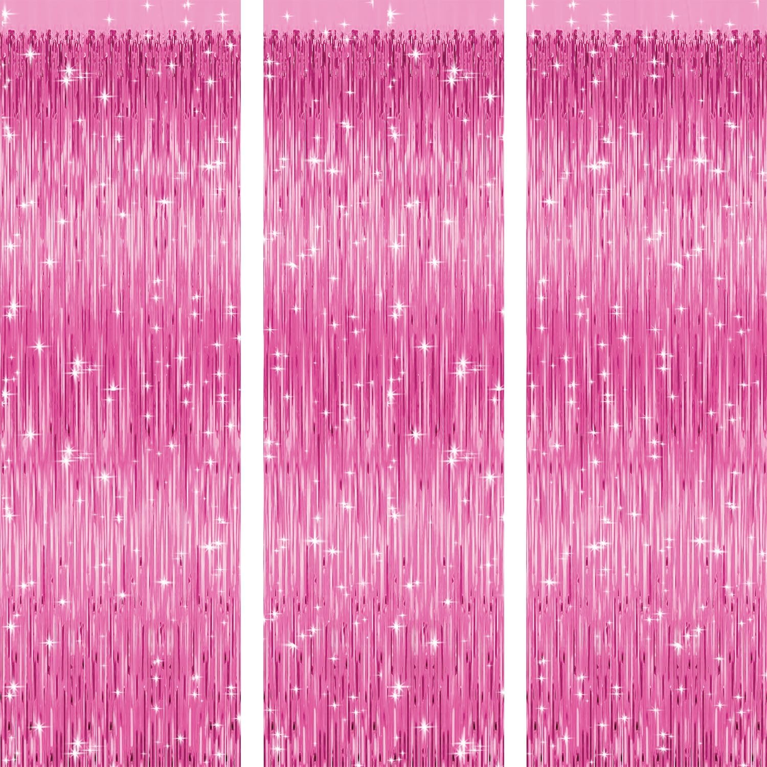 3 Pack Pink Tinsel Backdrop Decorations