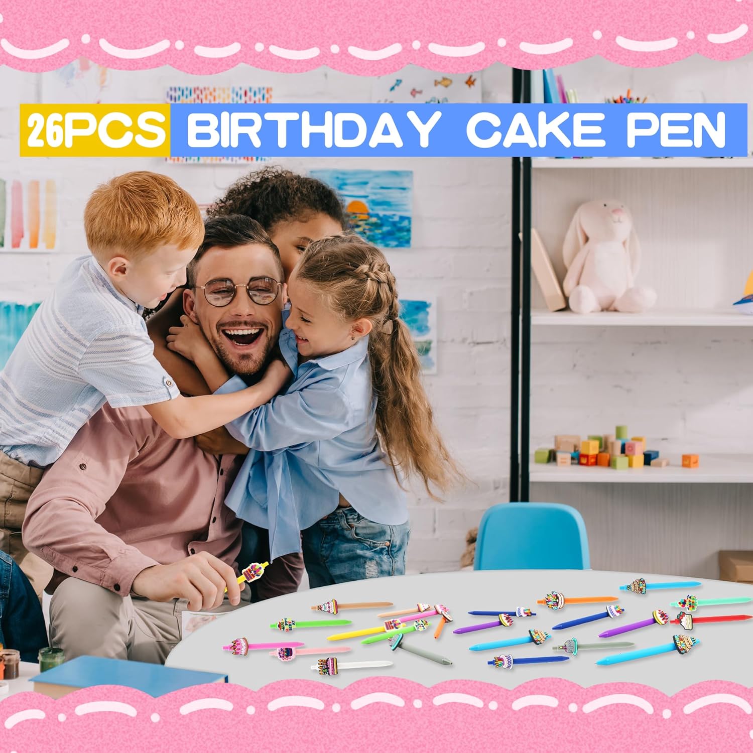 26 Pcs Cute Birthday Themed Ballpoint Pens
