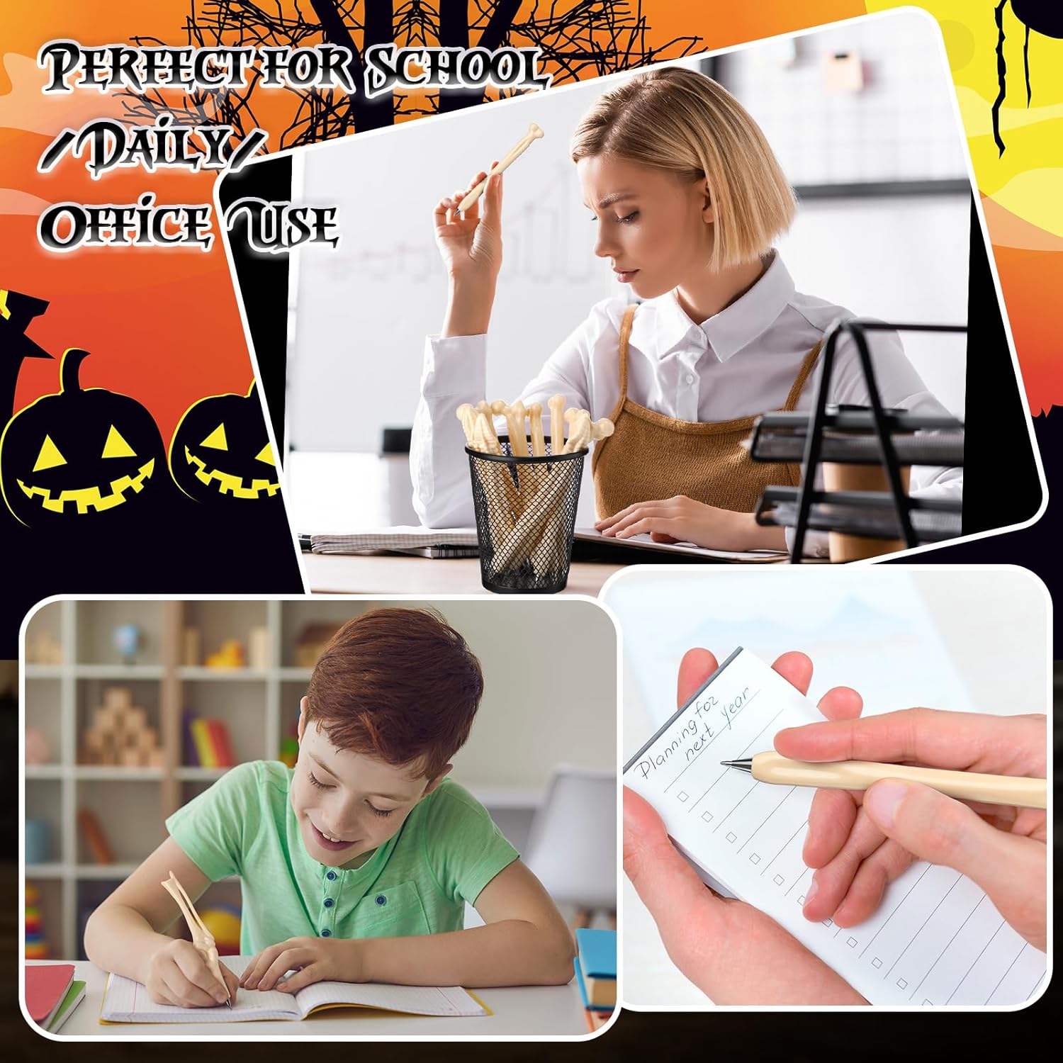 Yeaqee Bone Shape Ballpoint Pens 200 Pack