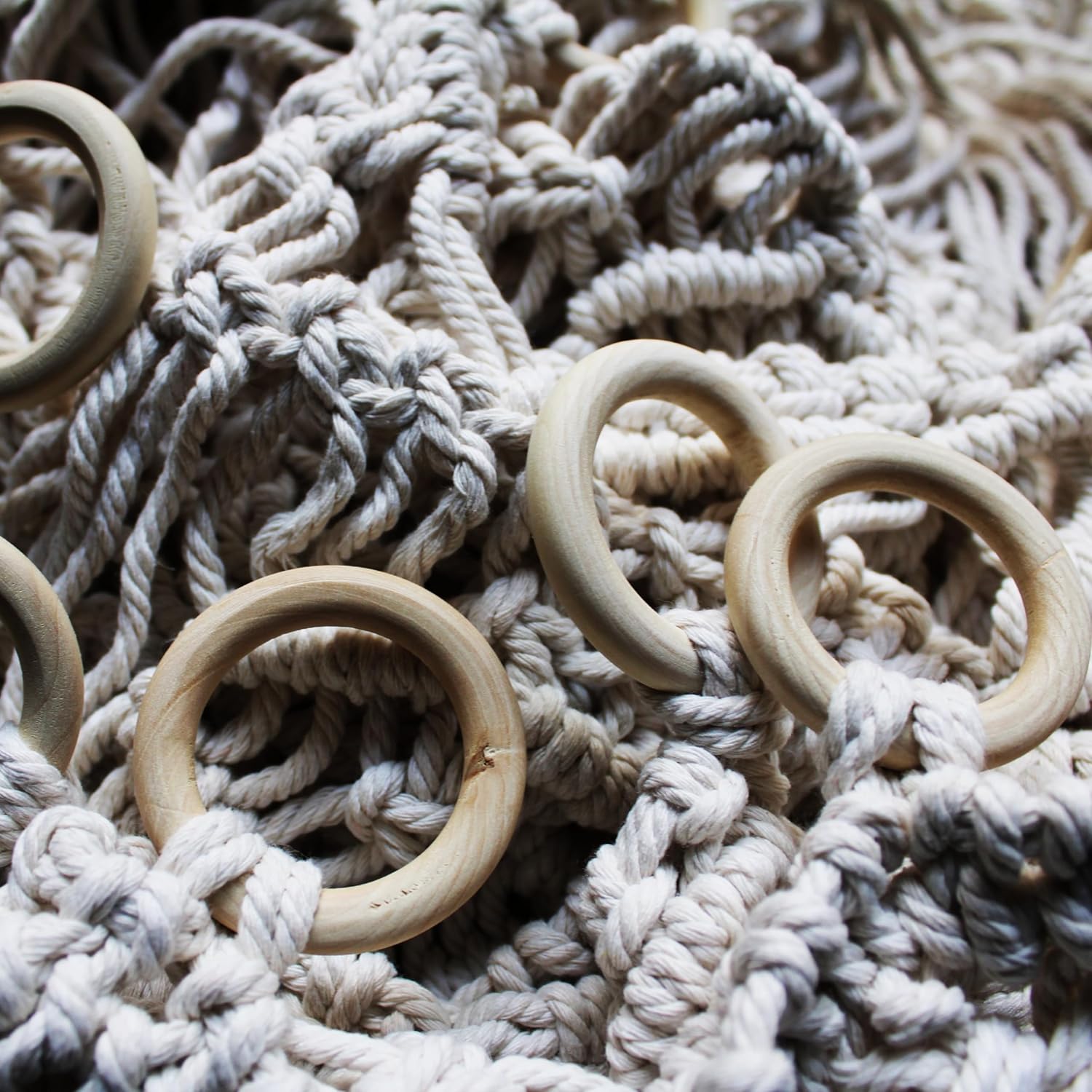 Macrame Curtain Boho Doorway Decor With Wooden Rings