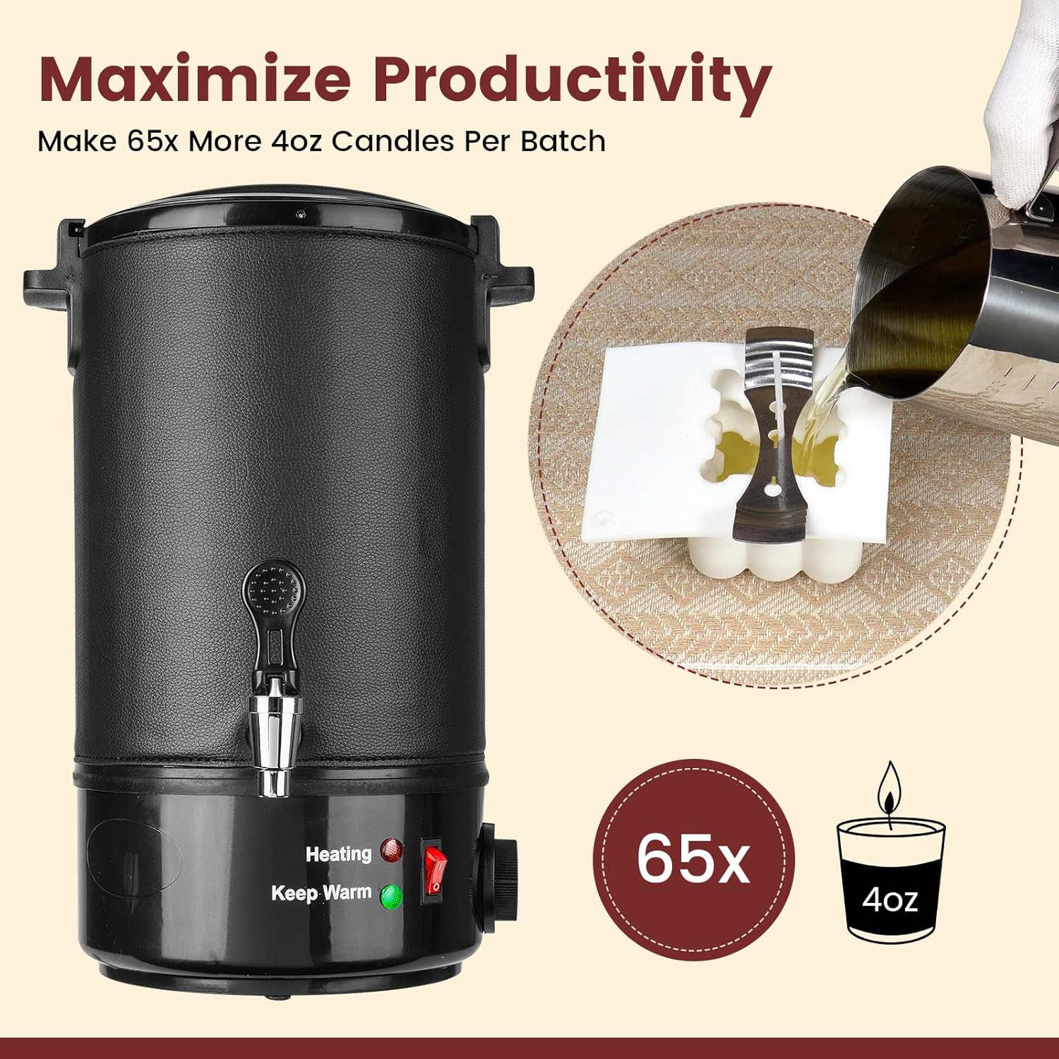 POWLAB 8L Electric Wax Melter for Candle Making 1