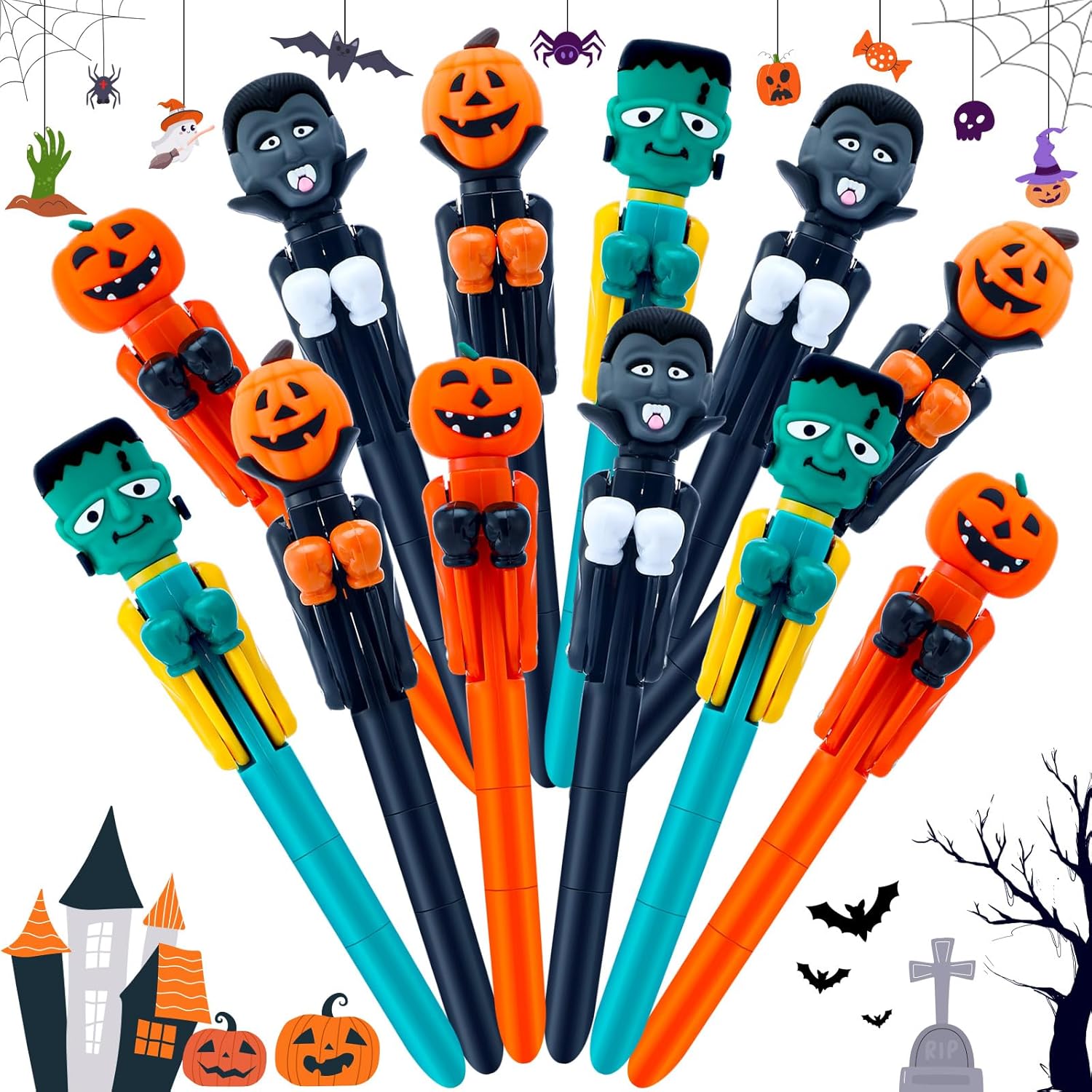 12 Pcs Halloween Boxing Pen with Punchy Design