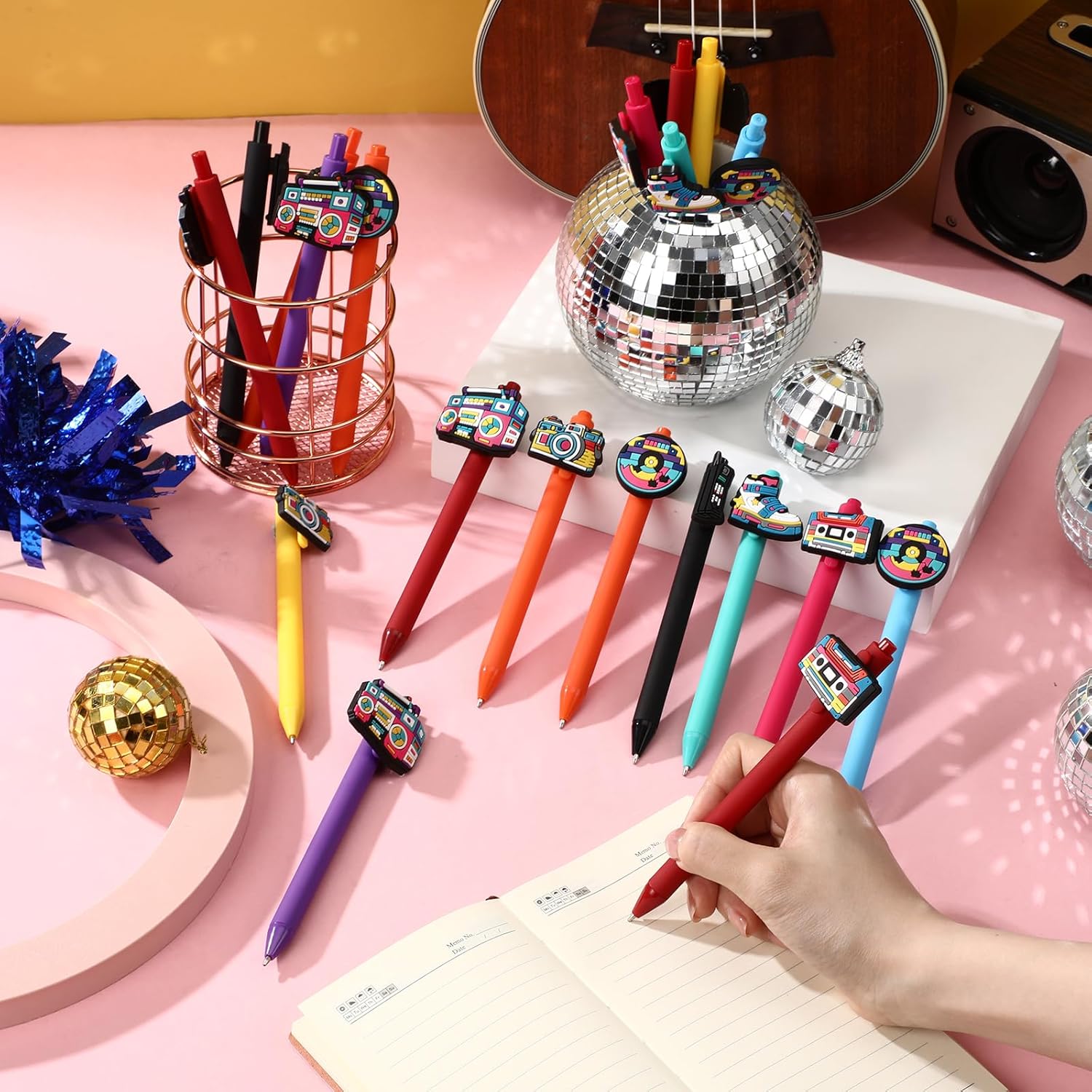 20 Pcs Retro 80s 90s Music Themed Ballpoint Pens