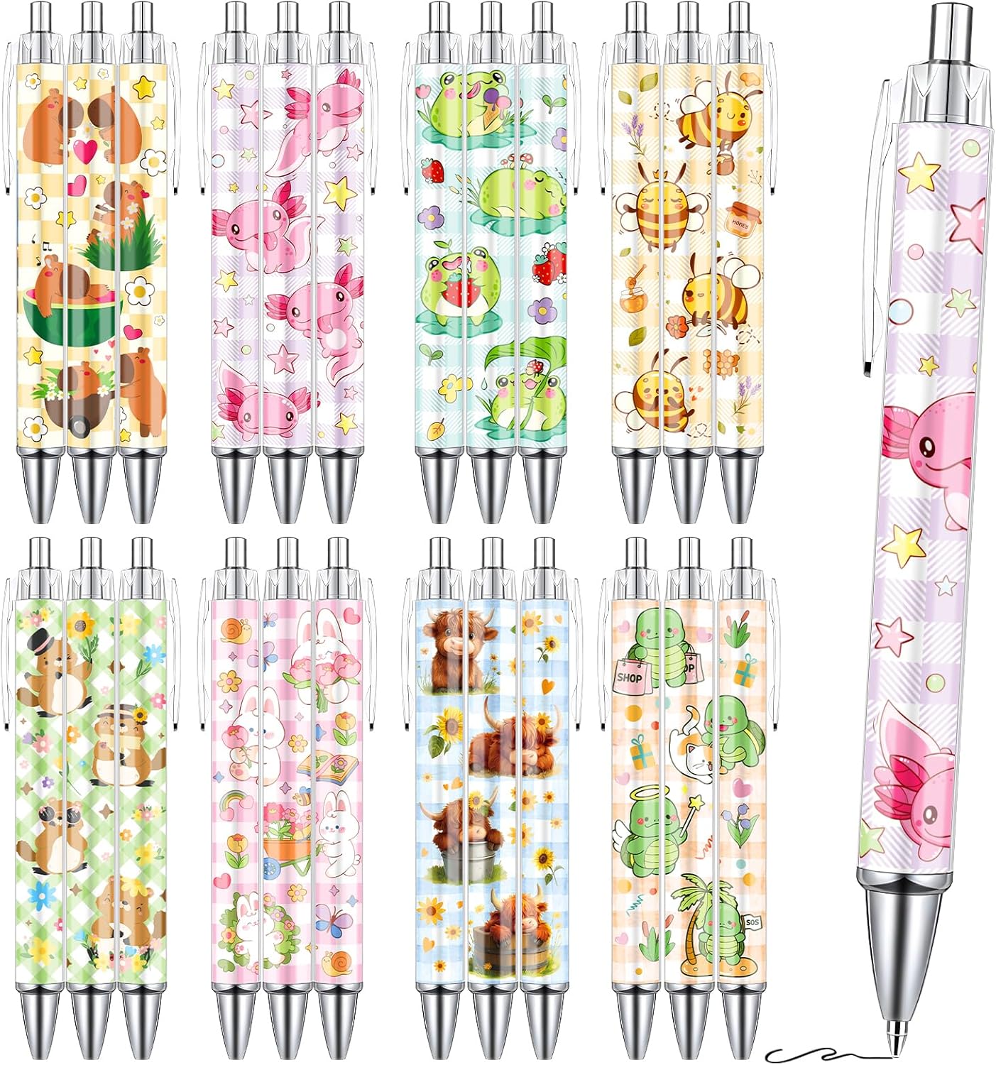 Animal Ballpoint Pens Gift Set - 24PCS Cartoon Animal Pens