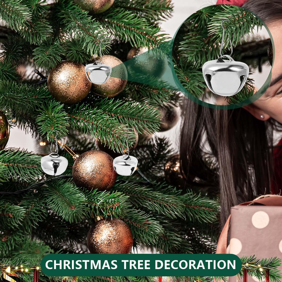 100 Pcs Jingle Bells Bulk Silver 1 Inch