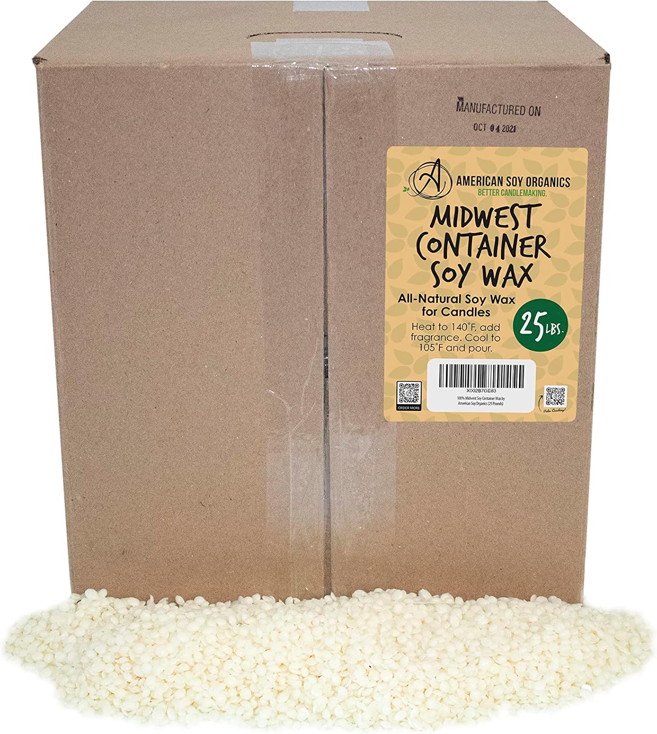 American Soy Organics 100 Soy Wax Beads 25 lbs
