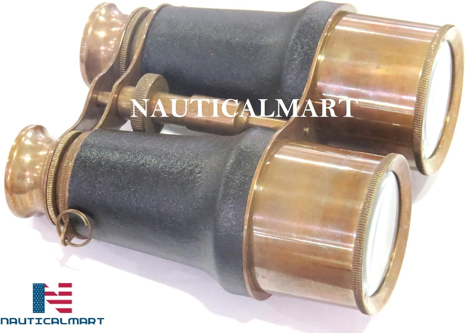 NauticalMart 6 Inche Marine Brown Antique Leather Binoculars