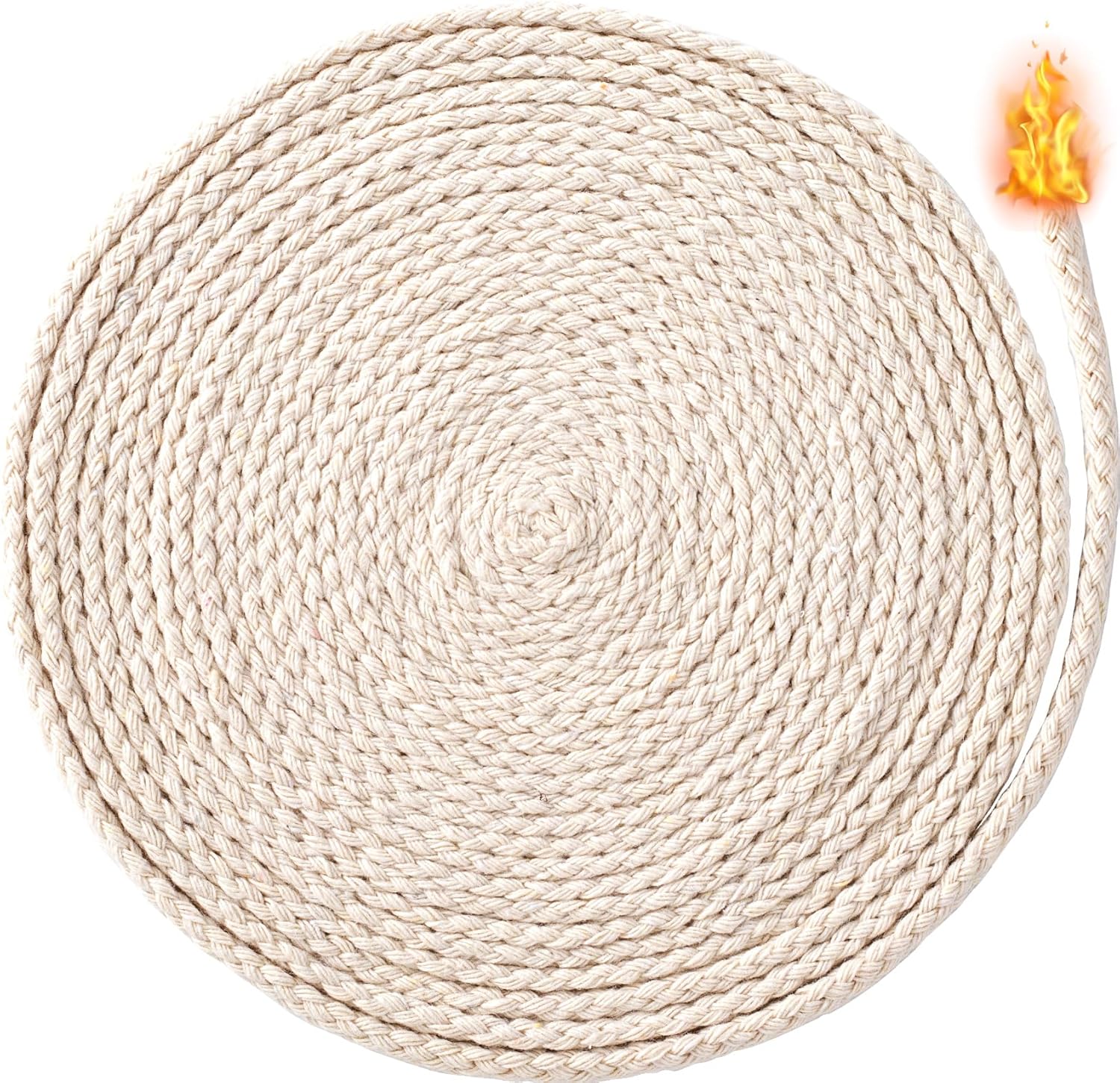 656 Ft 5mm Cotton Oil Lamp Wicks - Beige