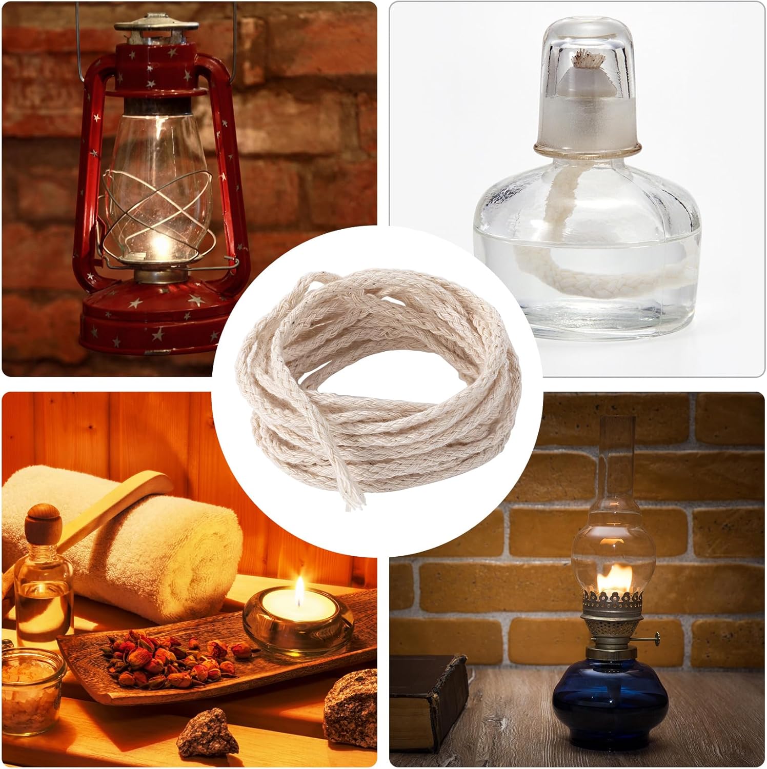 PAGOW 656 Feet Cream Candle Wicks Roll for DIY Crafts
