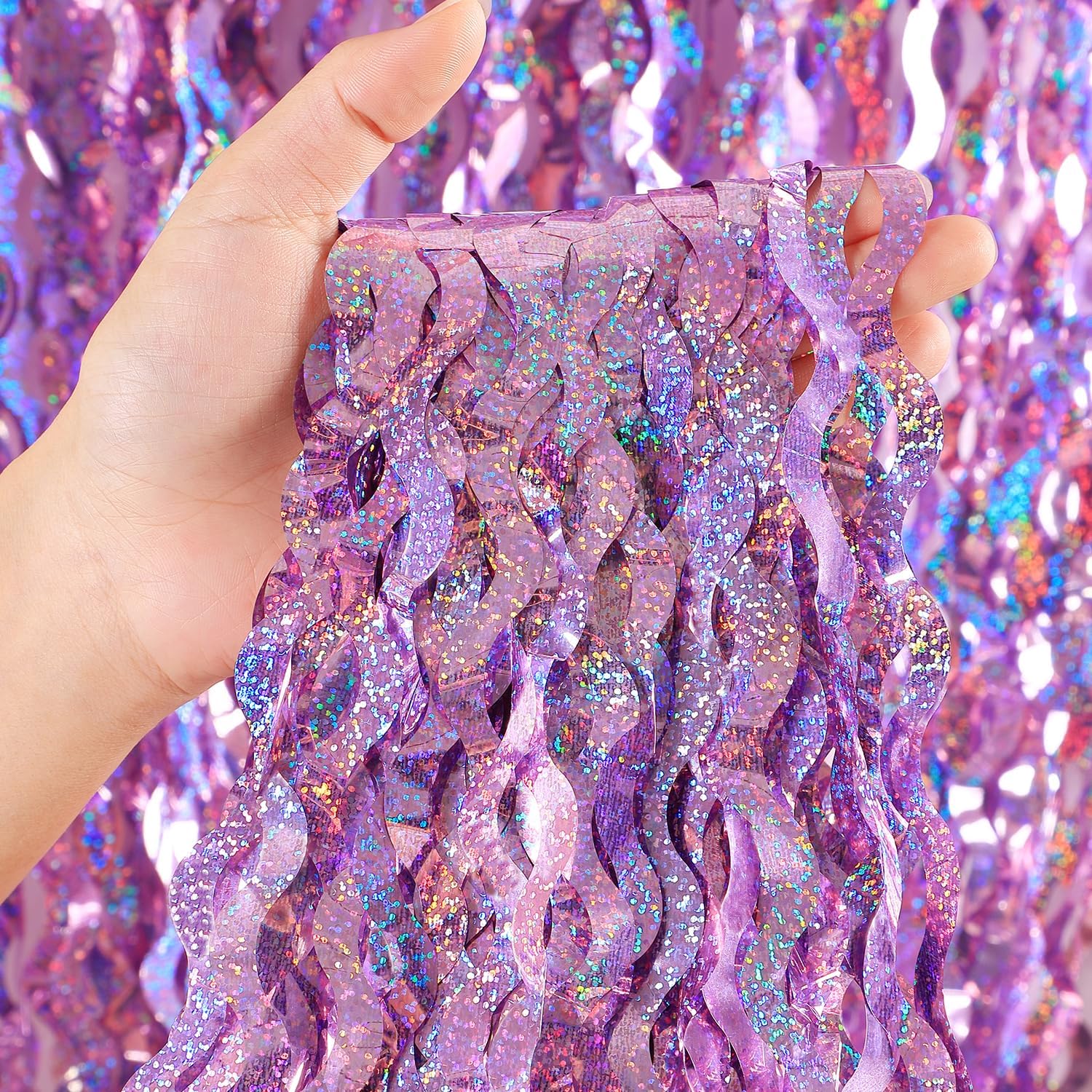 4 Pack Pink Tinsel Curtain Party Backdrop